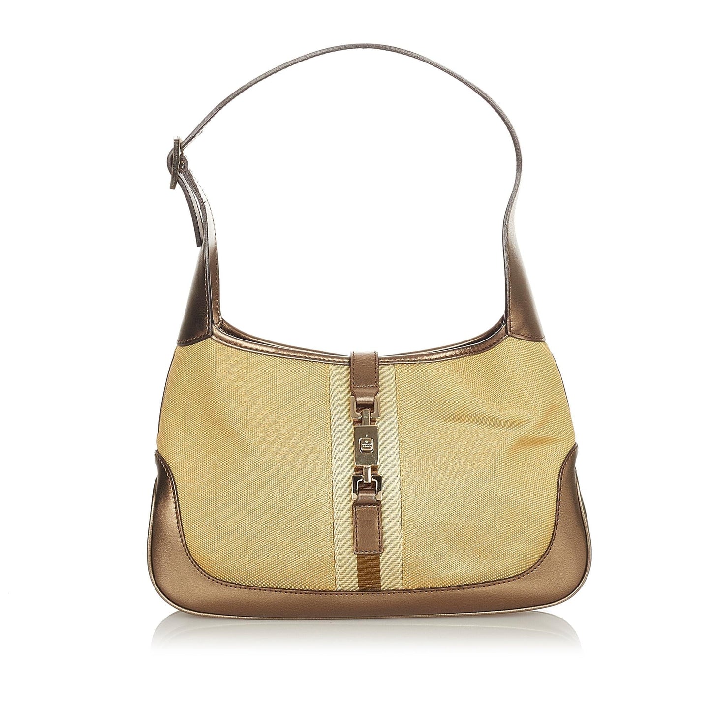 Gucci Jackie SHG Canvas Calf Brown Shoulder Bag Bag Shg