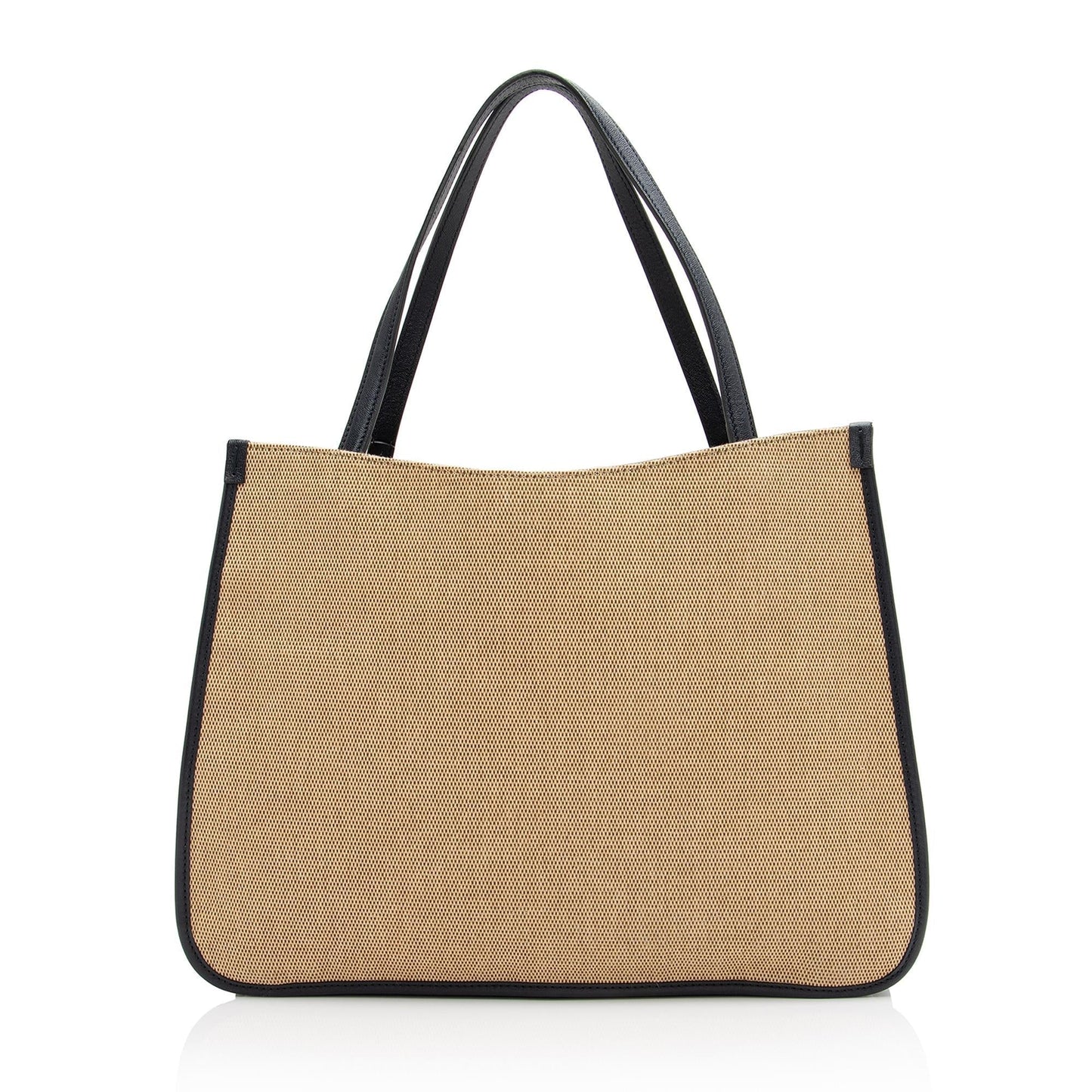 Gucci Horsebit SHF Leather Canvas Beige Blue Tote Bag