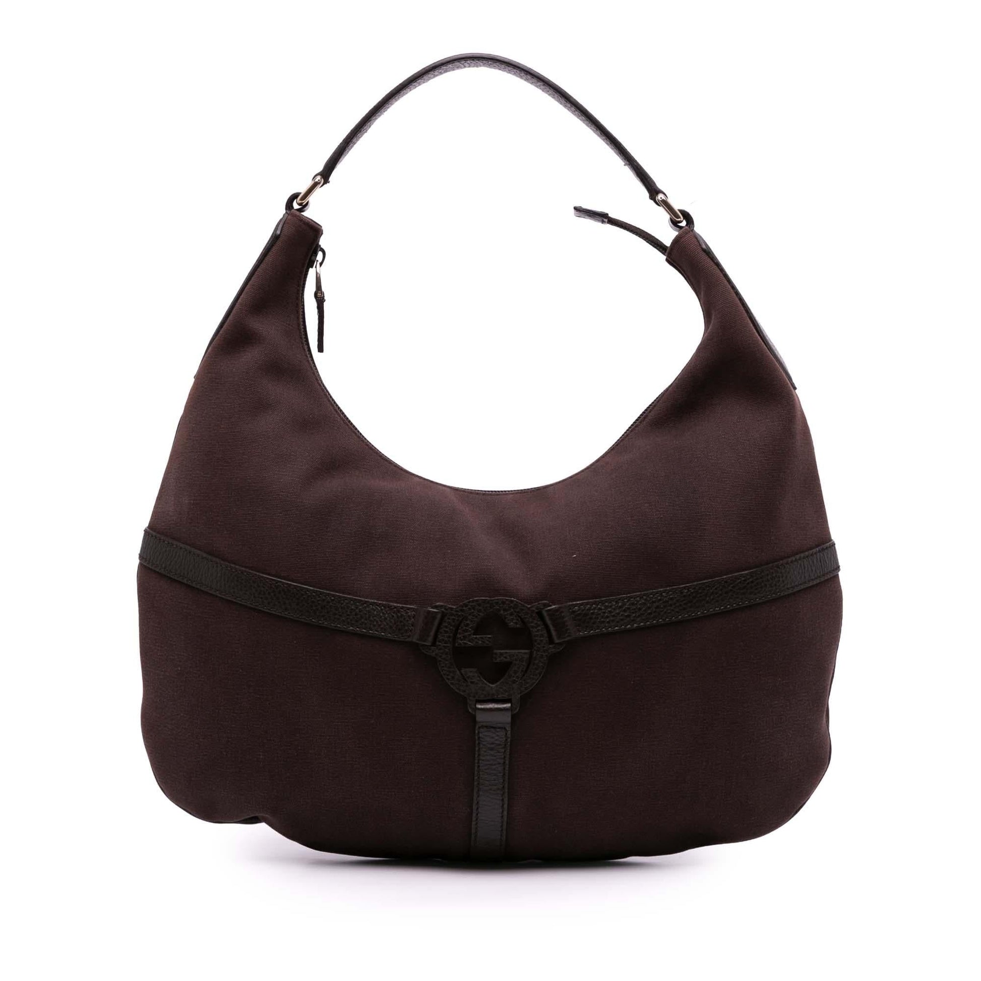 Gucci Reins Canvas Brown Shoulder Bag