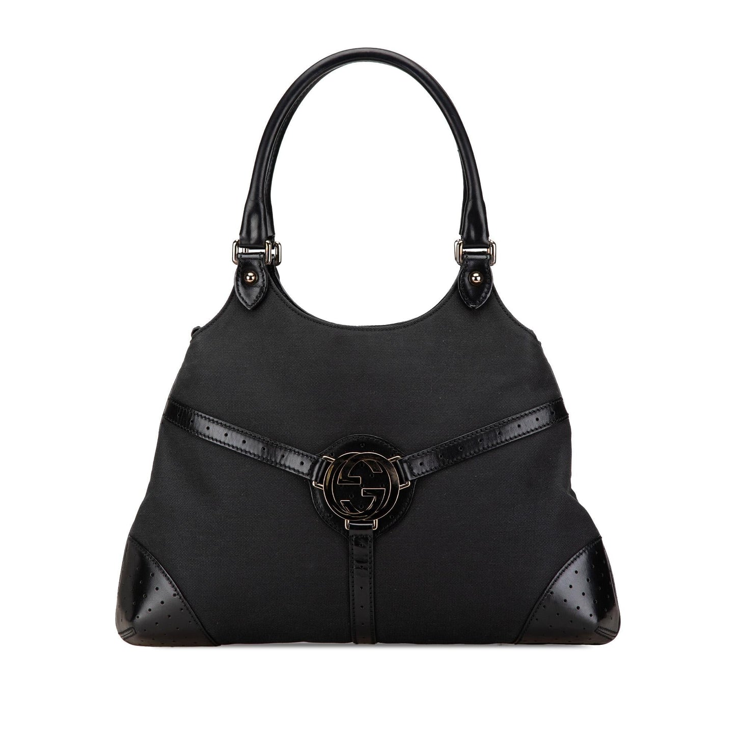 Gucci Reins Canvas Calf Black Shoulder Bag Bag 1