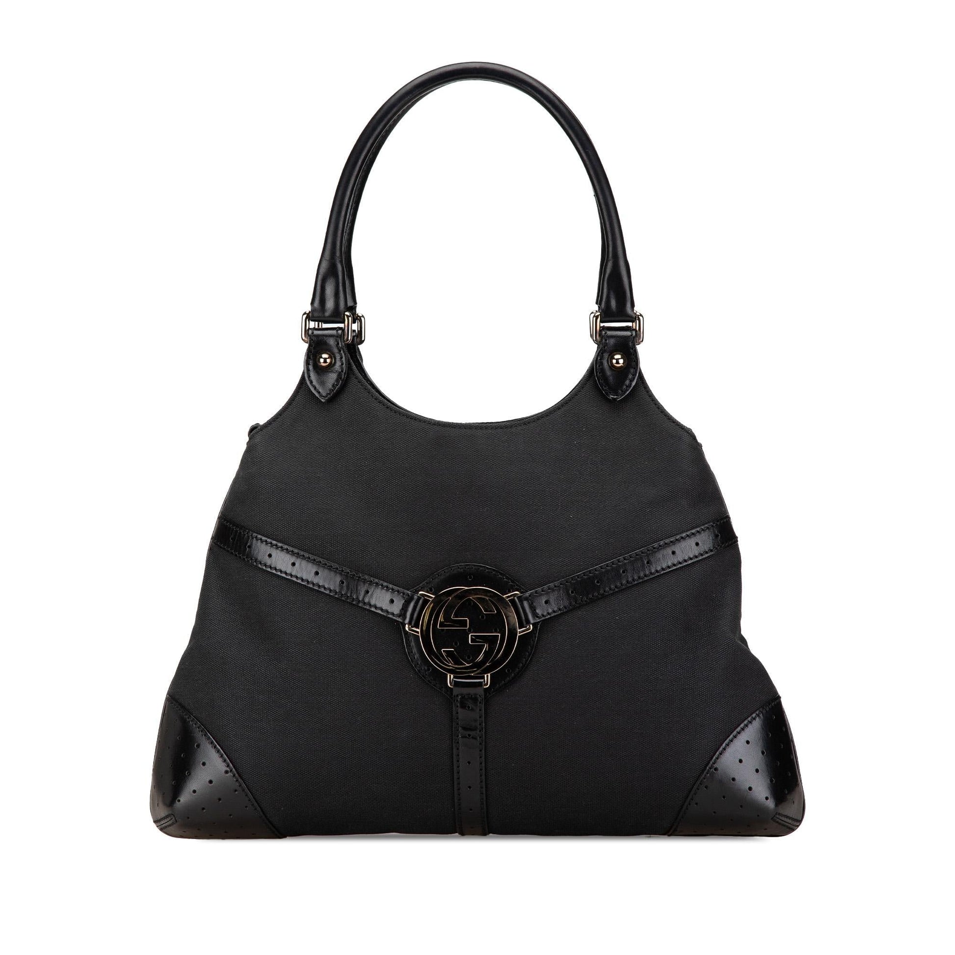 Gucci Reins Canvas Calf Black Shoulder Bag Bag 1