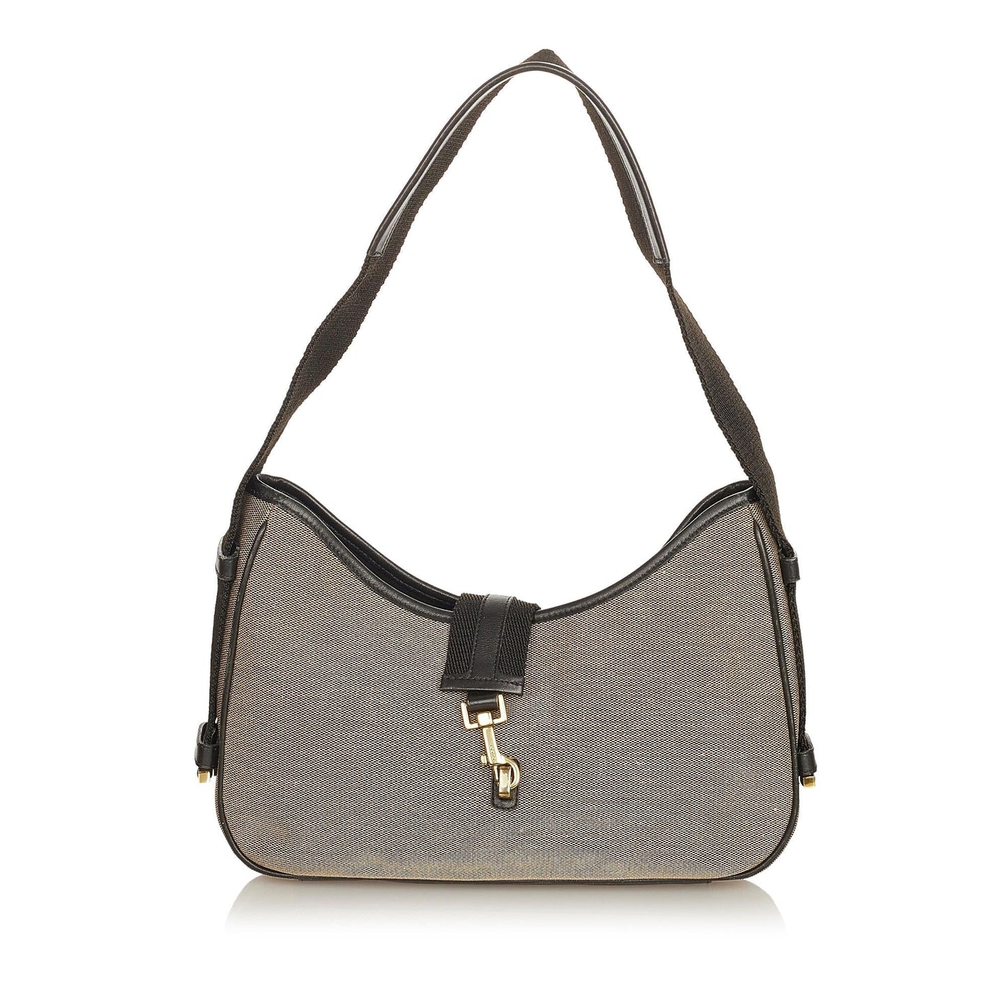 Gucci SHG Canvas Black Grey Shoulder Bag Bag Shg