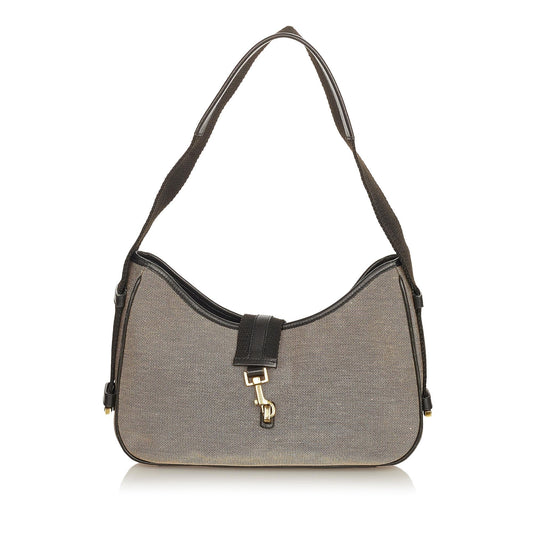 Gucci SHG Canvas Black Grey Shoulder Bag Bag Shg