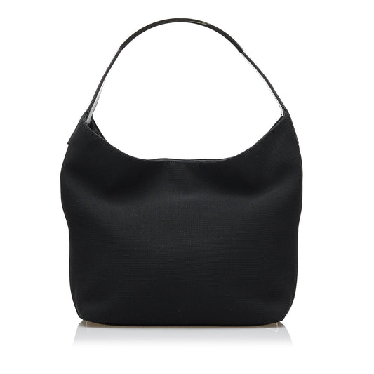 Gucci SHG Leather Canvas Patent Black Shoulder Bag