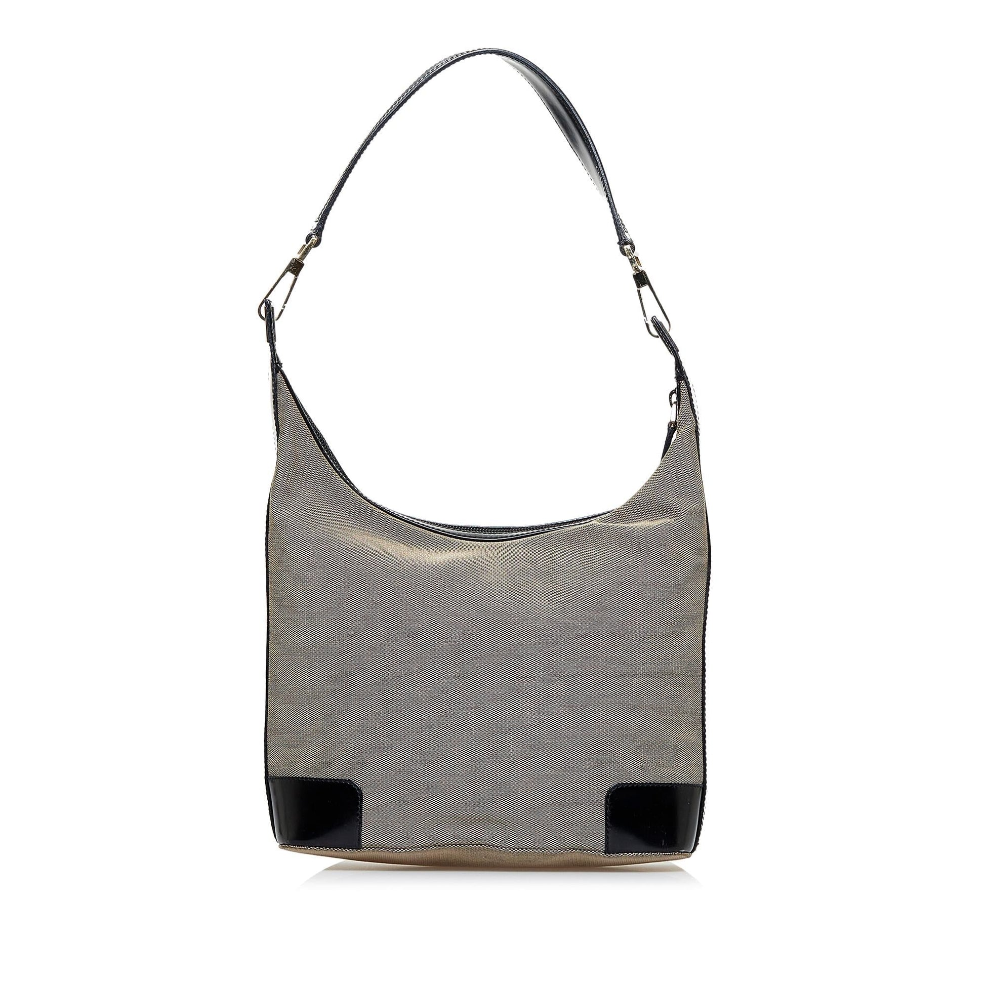 Gucci SHG-1EBc7a Canvas Calf Black Brown Shoulder Bag