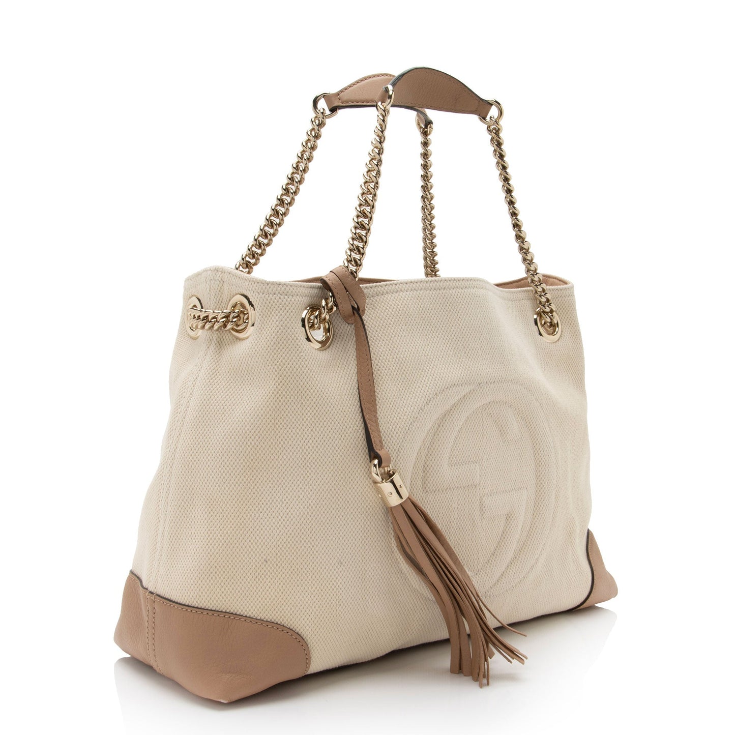 Gucci Soho SHF-gXwTPj Leather Canvas Beige Medium Shoulder Bag