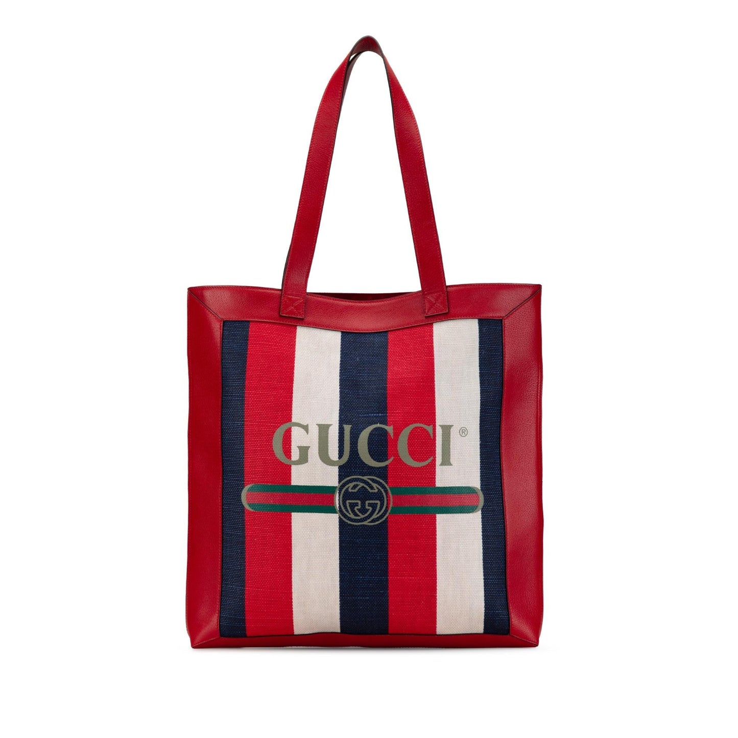 Gucci Sylvie Baiadera SHG-qHsbiG Canvas Calf Red Tote Bag