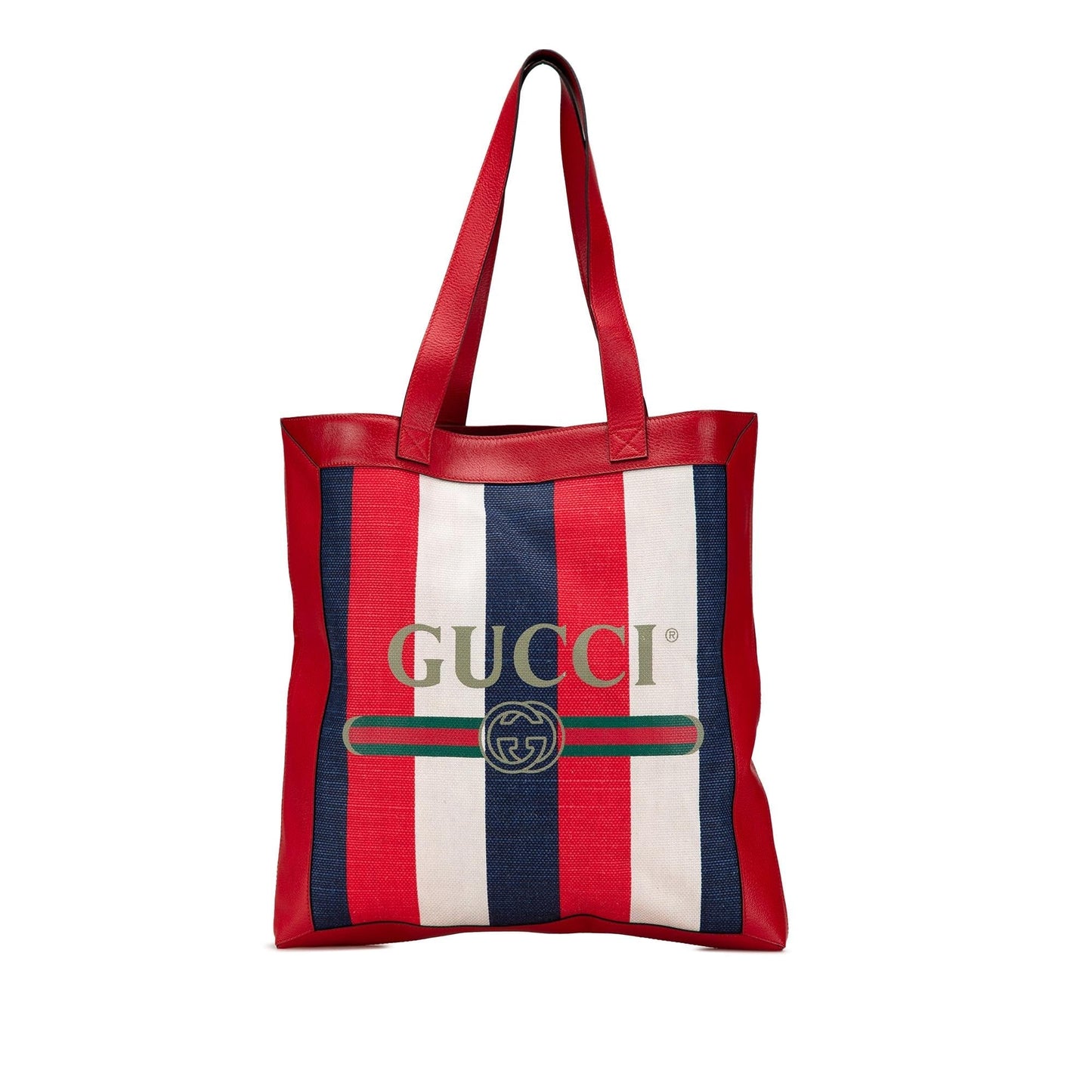 Gucci Sylvie Baiadera Canvas Red Tote Bag