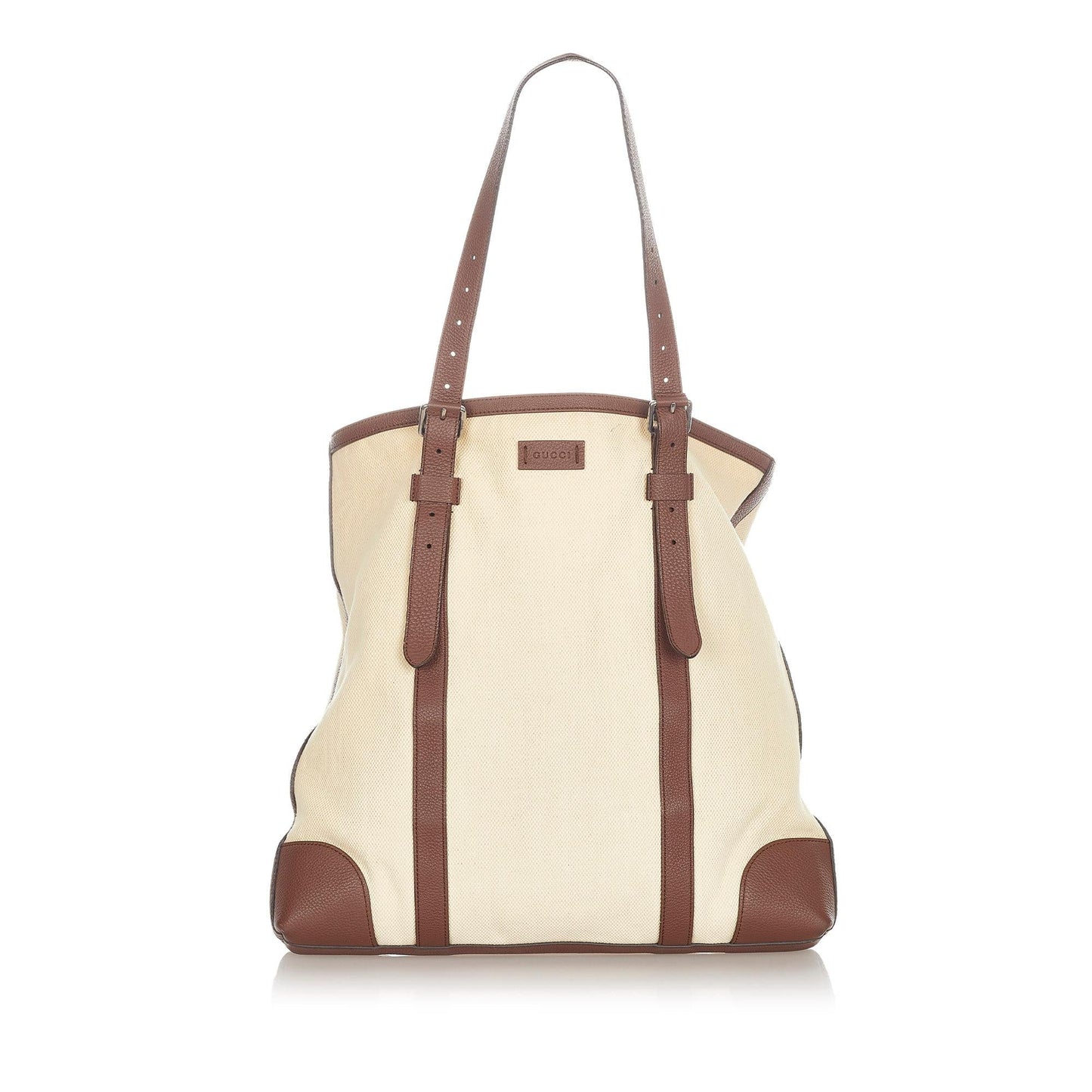 Gucci SHG Canvas White Brown Tote Bag