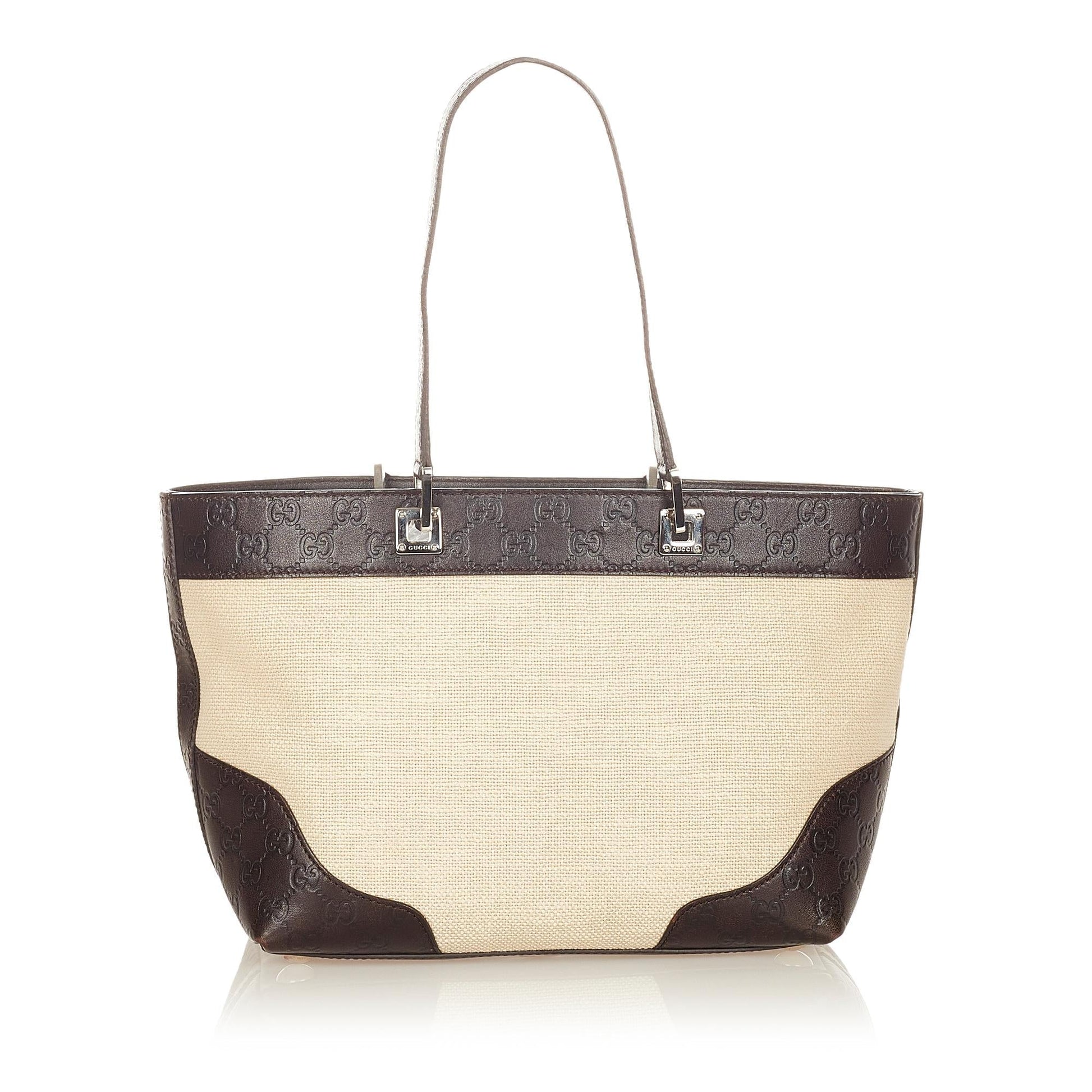 Gucci SHG Canvas Black Brown Tote Bag