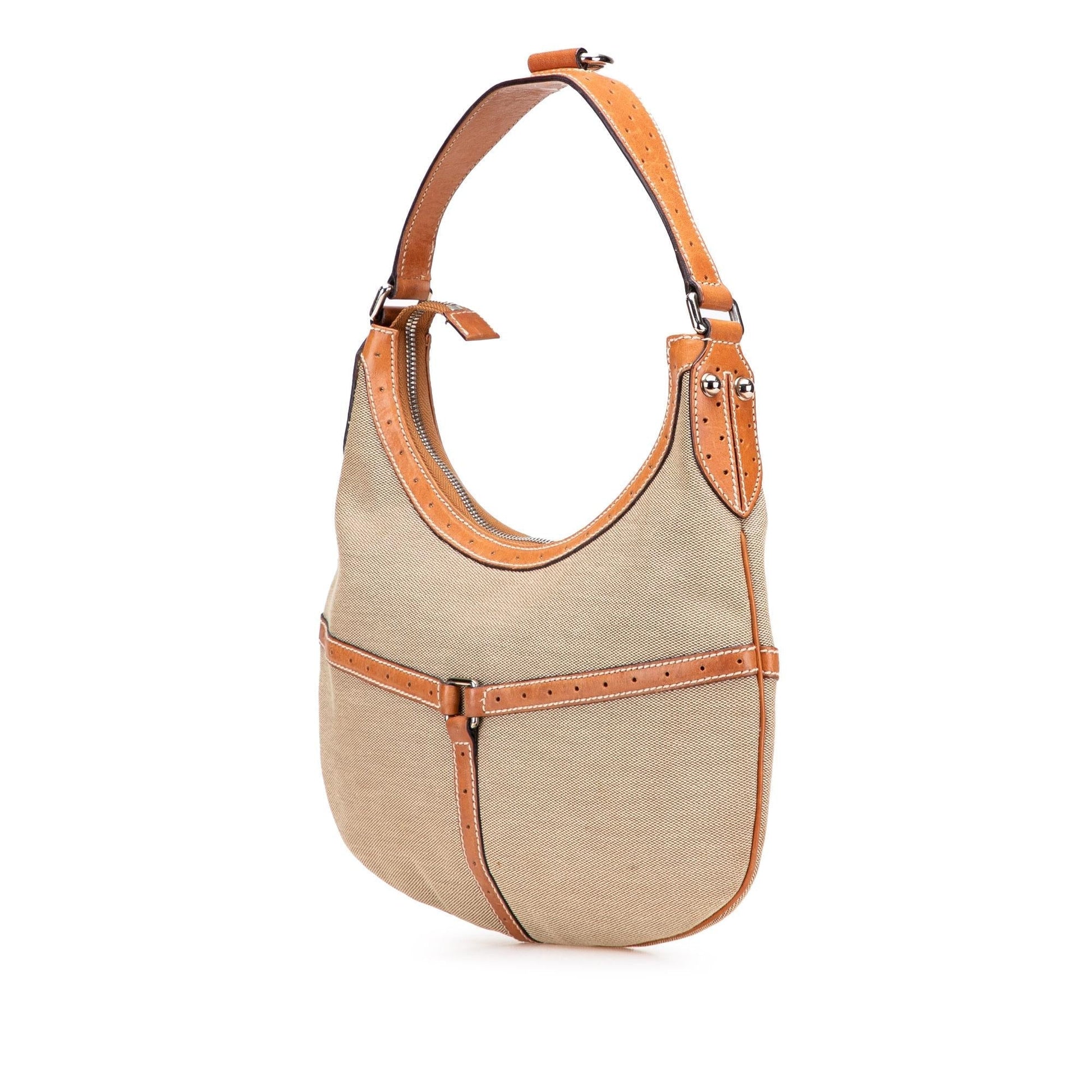 Gucci Web Reins Canvas Calf Brown Shoulder Bag