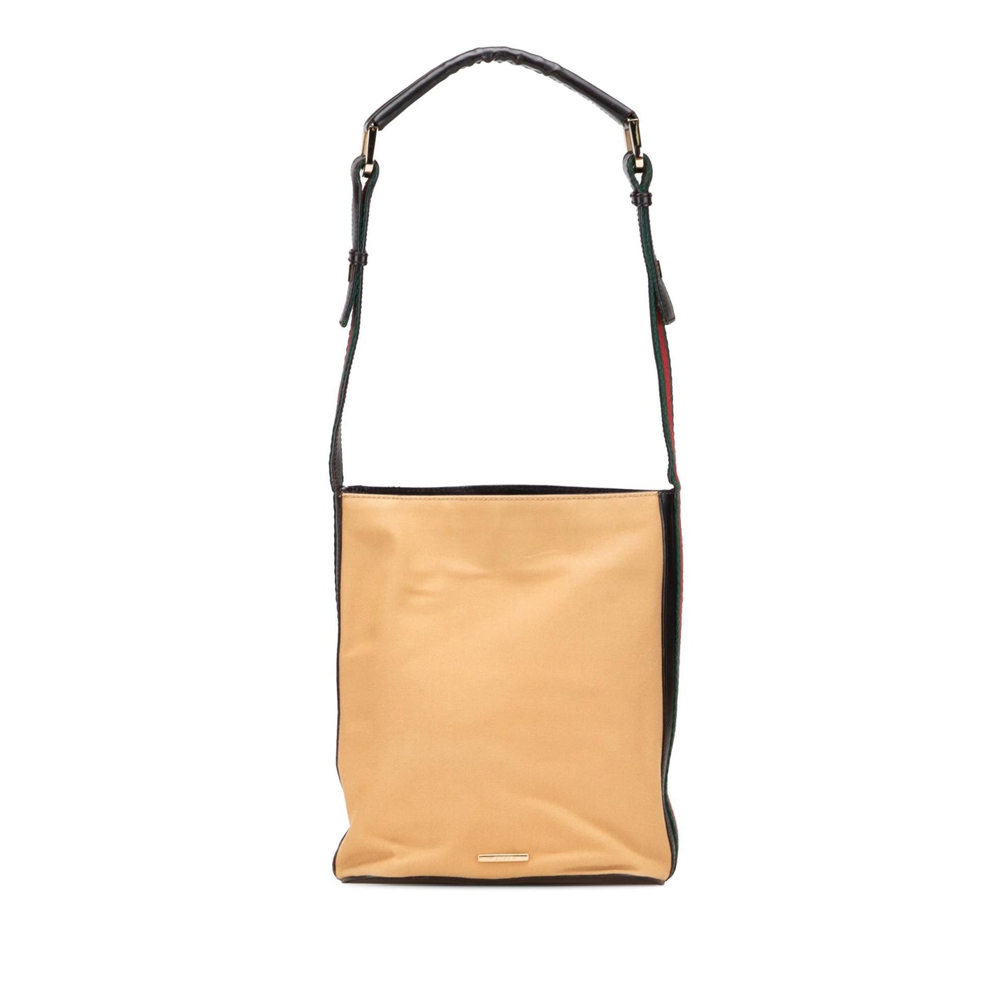 Gucci Web Canvas Calf Brown Shoulder Bag Bag 1