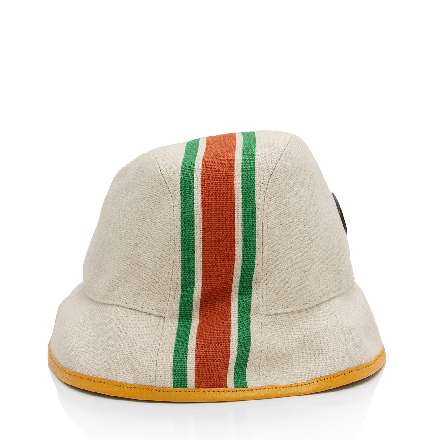 Gucci Web Stripe Fedora Hat - Leather Canvas Beige Bucket Bag