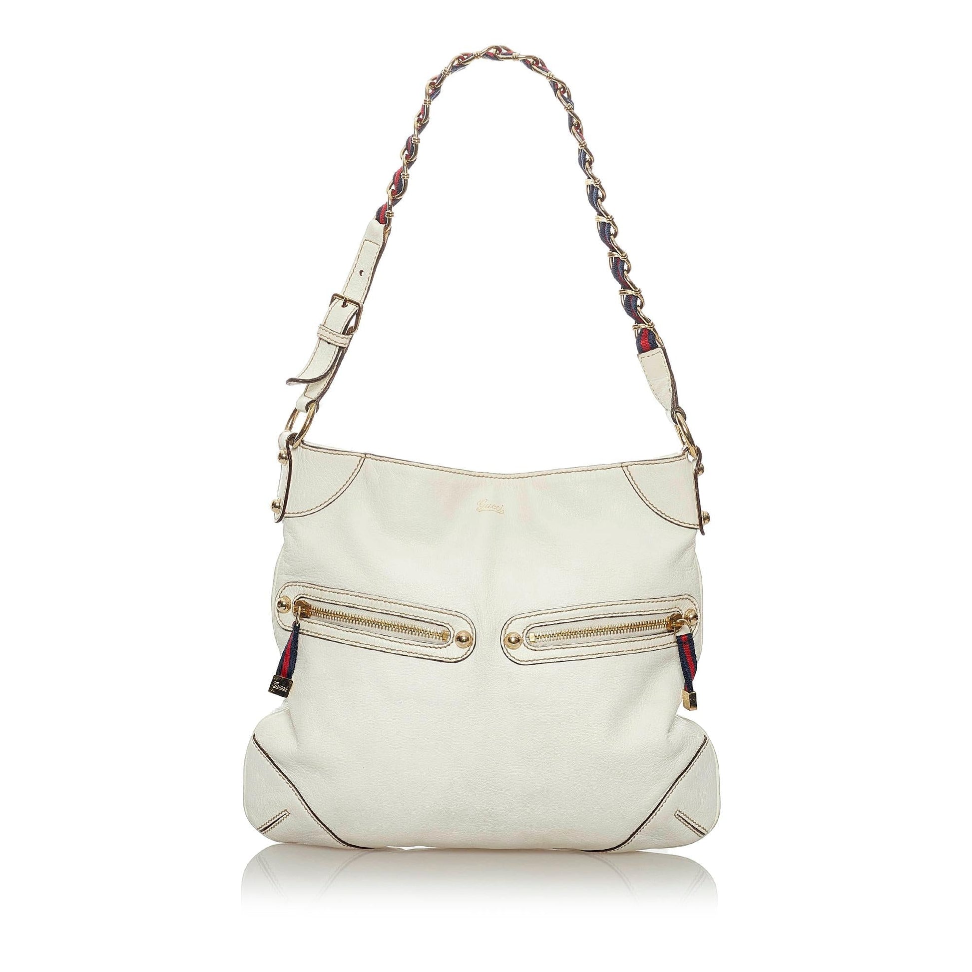 Gucci Capri Ranch Kid SHG Leather Calf White Shoulder Bag Bag Shg