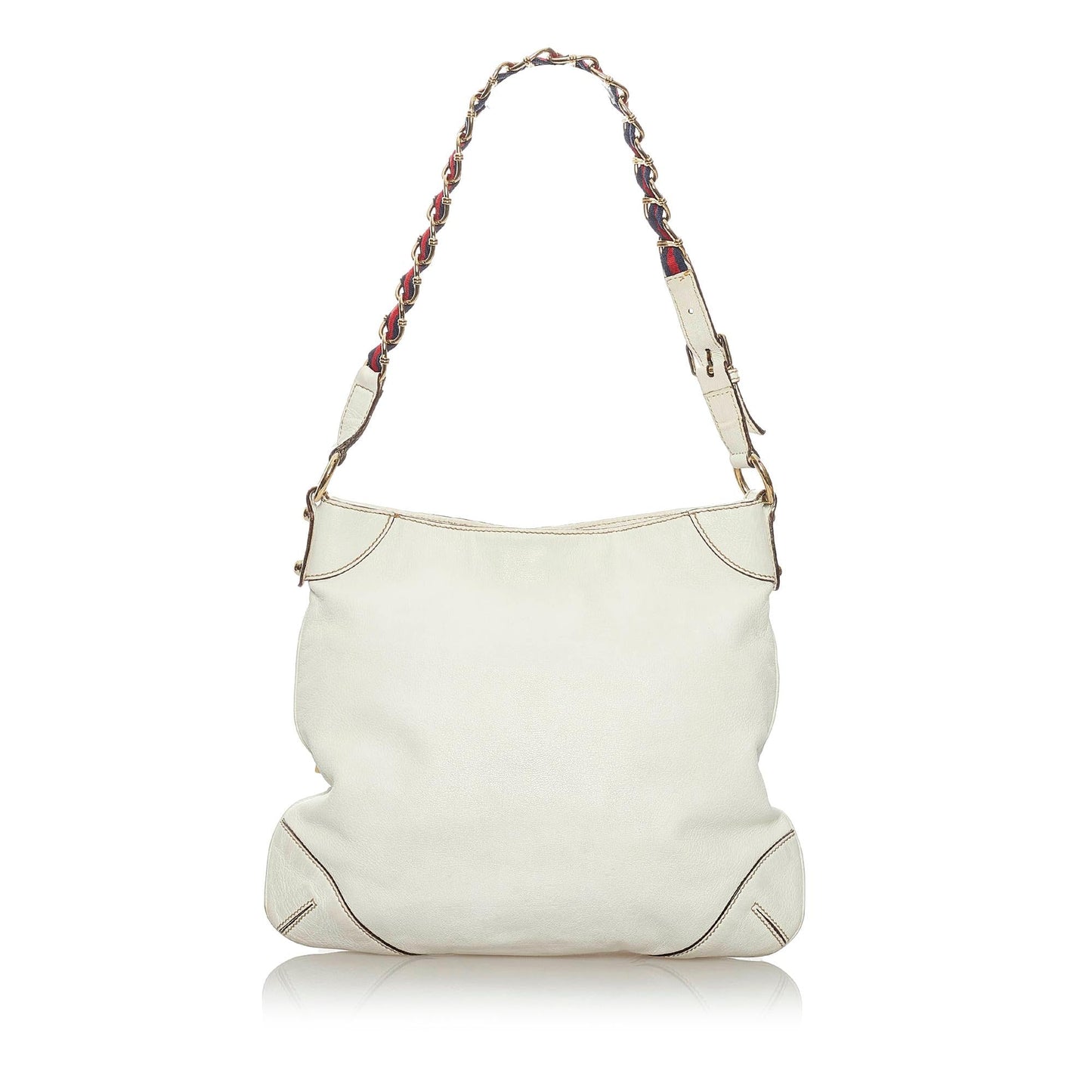 Gucci Capri Ranch Kid SHG Leather Calf White Shoulder Bag
