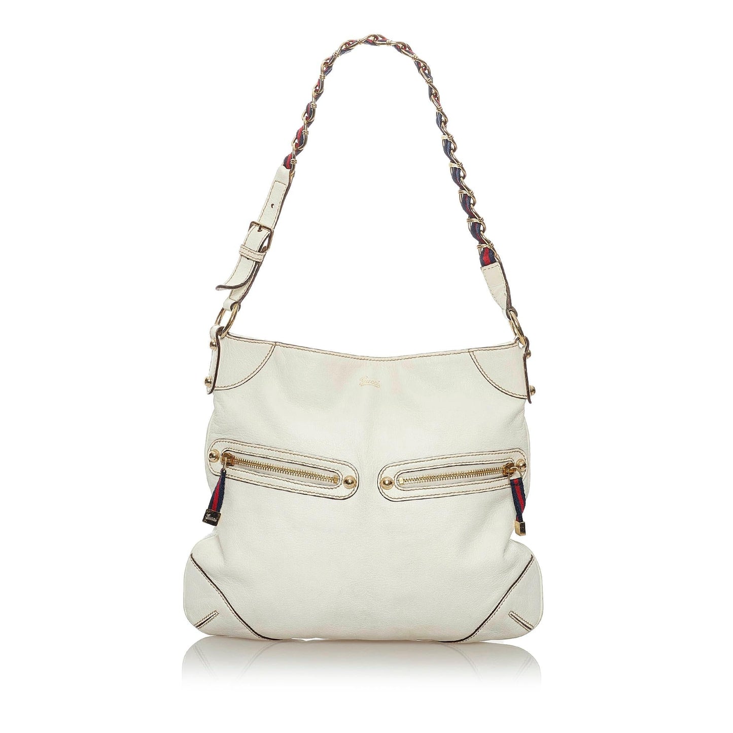 Gucci Capri Ranch Kid SHG Leather Calf White Shoulder Bag