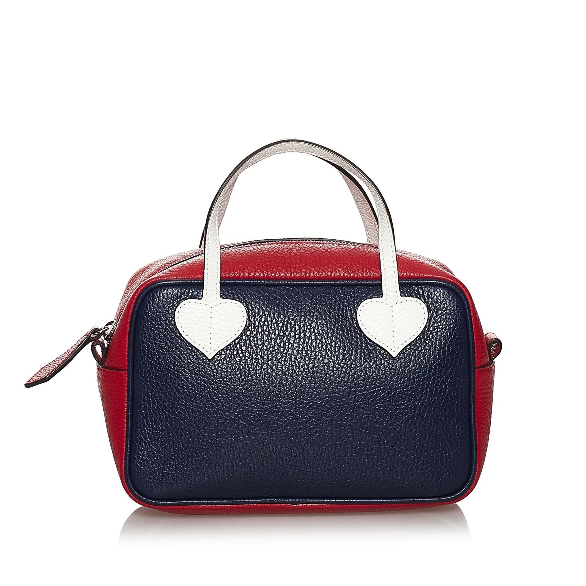 Gucci Childrens Tricolor SHG Leather Calf Blue Satchel Bag