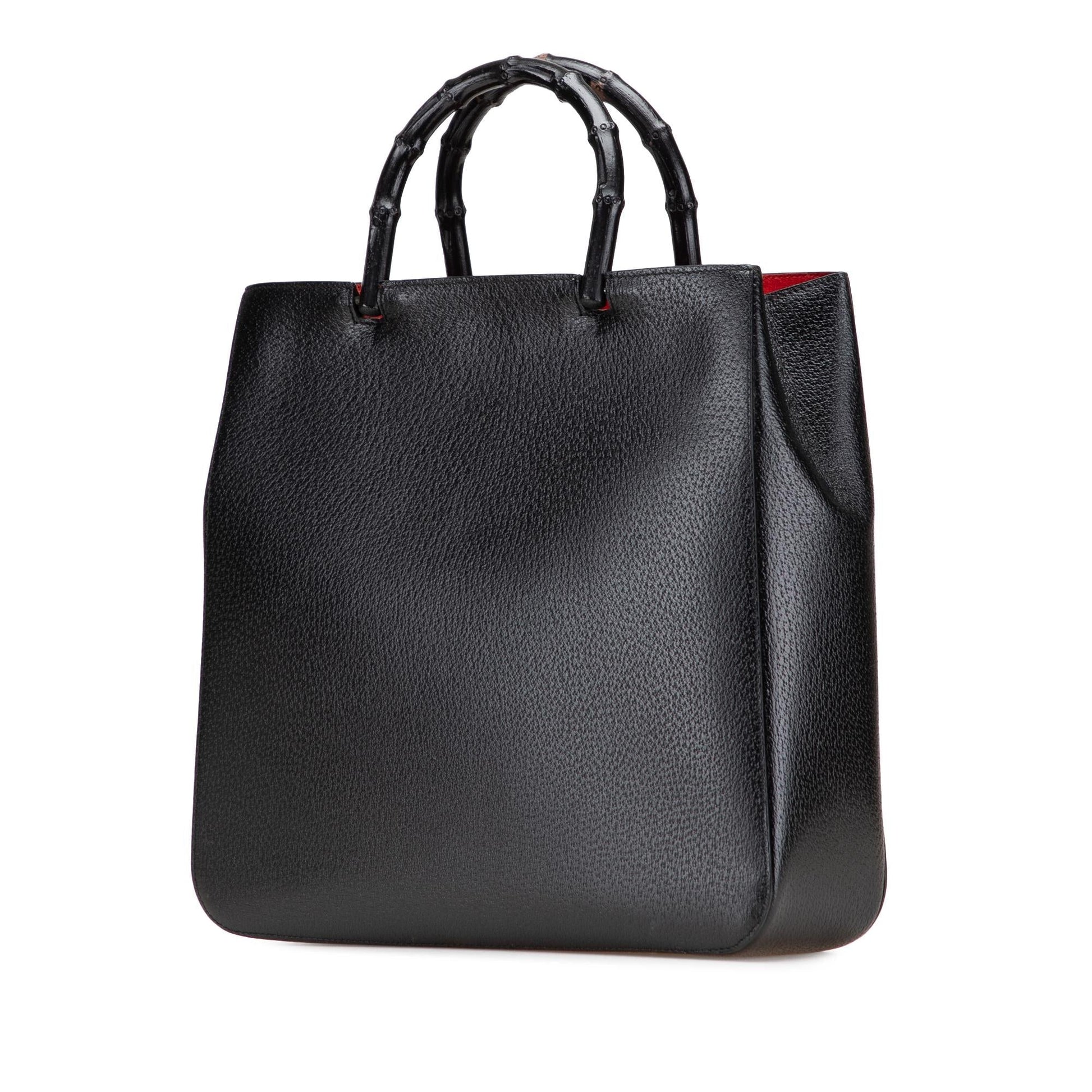 Gucci Cinghiale Bamboo Calf Black Tote Bag