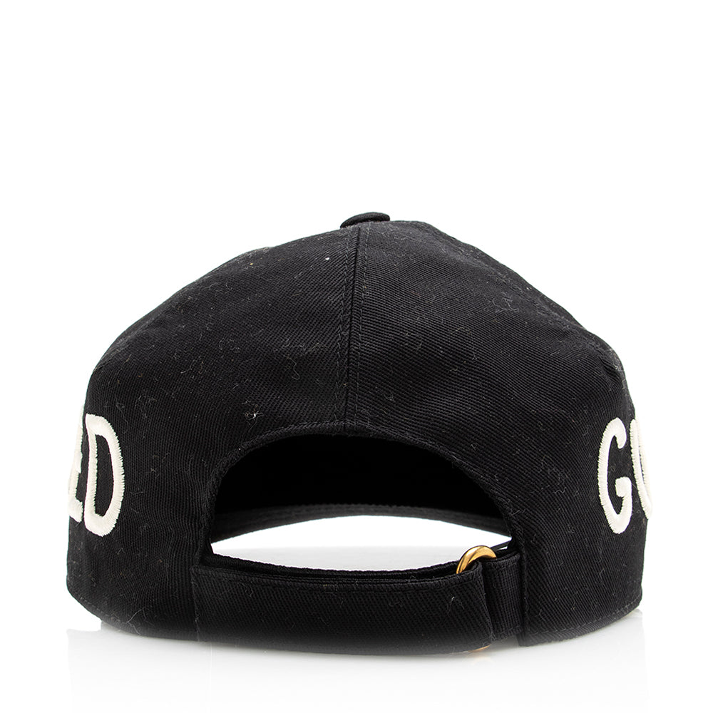 Gucci Cotton Loved Baseball Hat - Black Handbag M Shf