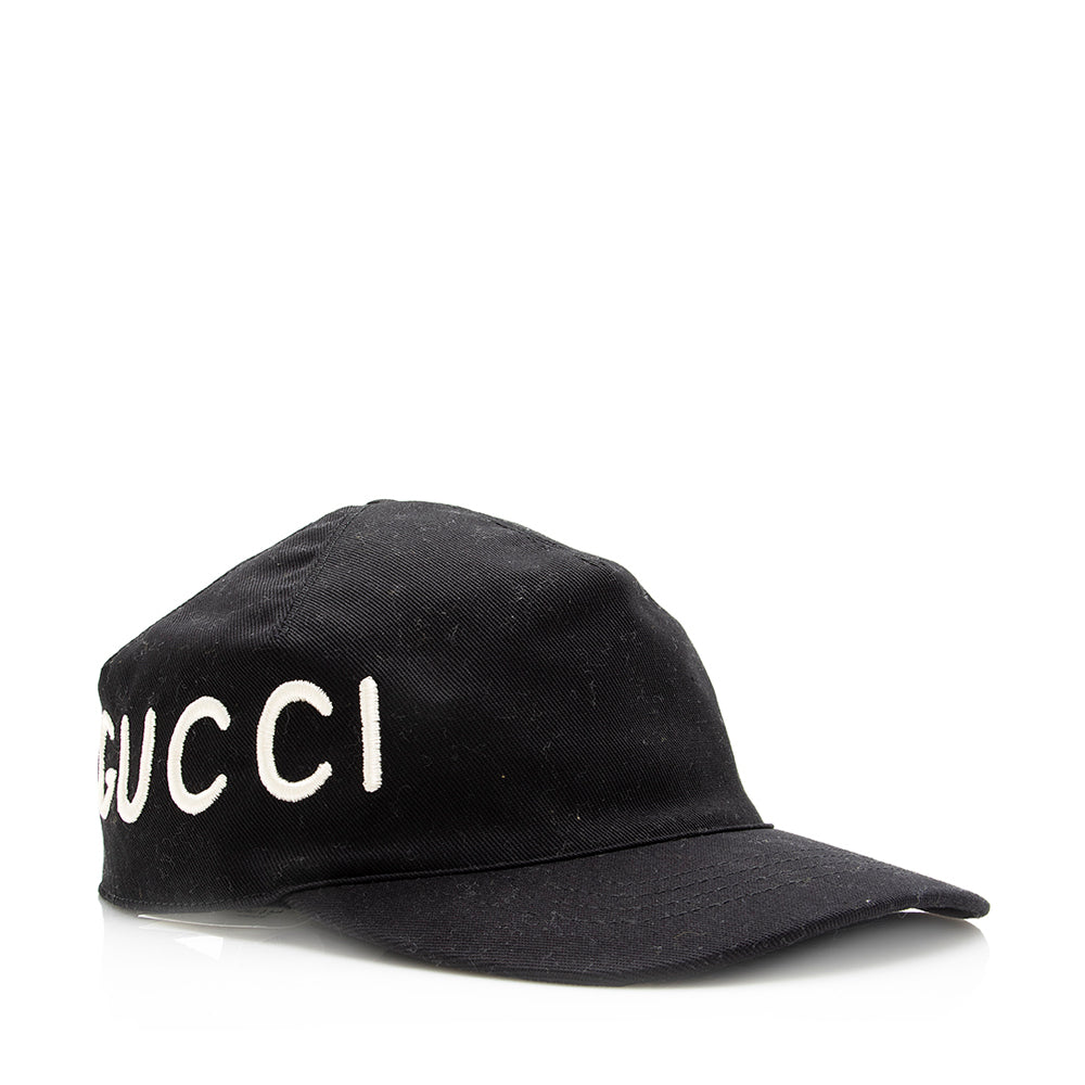 Gucci Cotton Loved Baseball Hat - Black Handbag M Shf