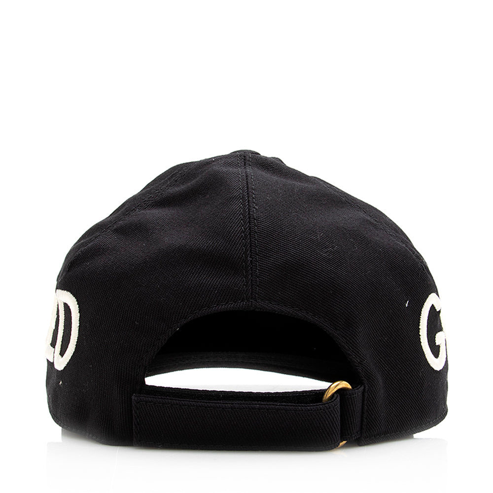 Gucci Cotton Loved Baseball Hat - Black Handbag S Shf