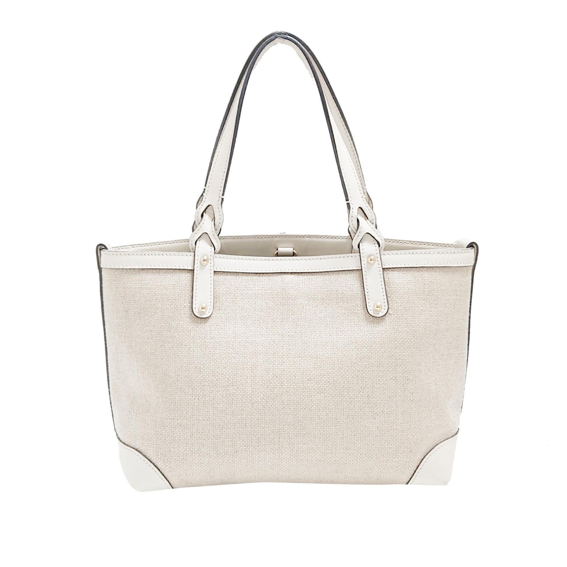 Gucci Craft SHG Canvas Calf White Grey Tote Bag