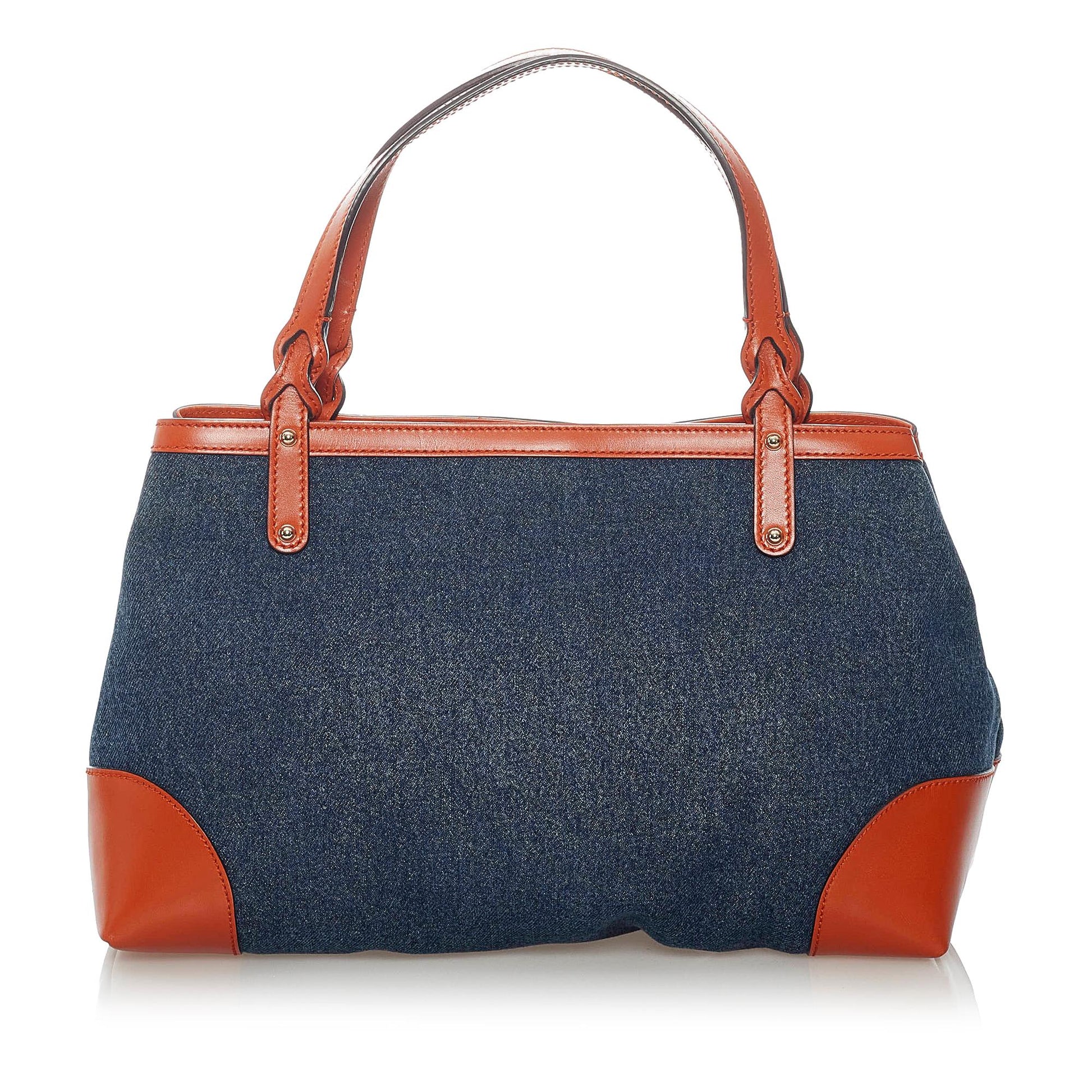 Gucci Craft SHG Denim Calf Blue Orange Satchel Bag