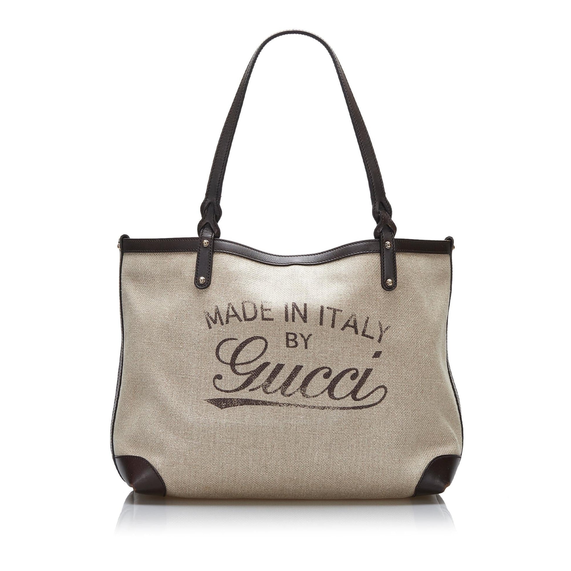 Gucci Craft SHG-j5tHyy Canvas Calf Brown Logo Tote Bag
