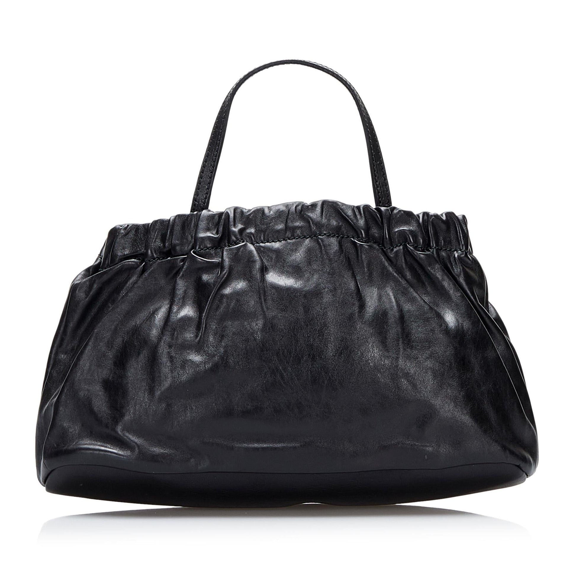 Gucci Crest SHG-DBg8kN Calf Black Satchel Bag