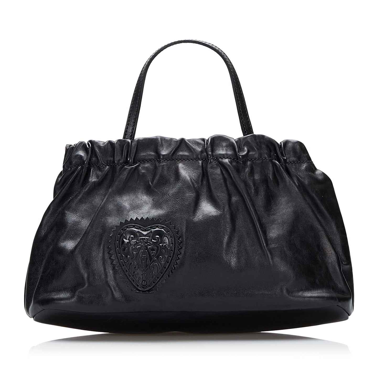 Gucci Crest SHG-DBg8kN Calf Black Satchel Bag