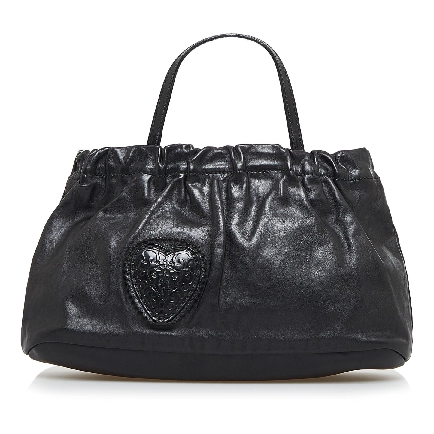 Gucci Crest SHG-LJzOyT Calf Black Satchel Bag