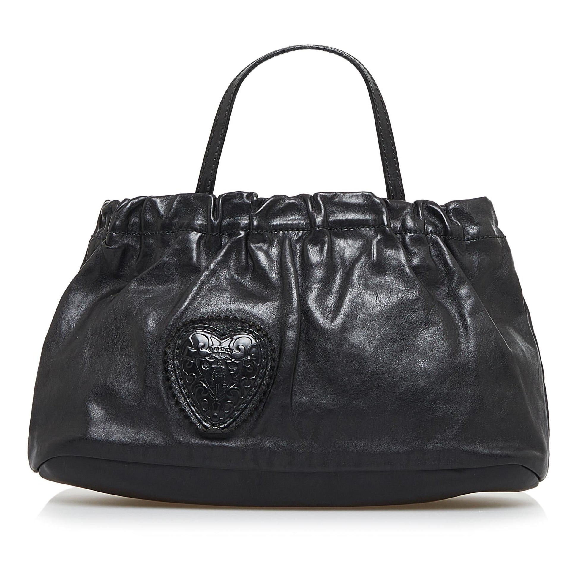 Gucci Crest SHG-LJzOyT Calf Black Satchel Bag