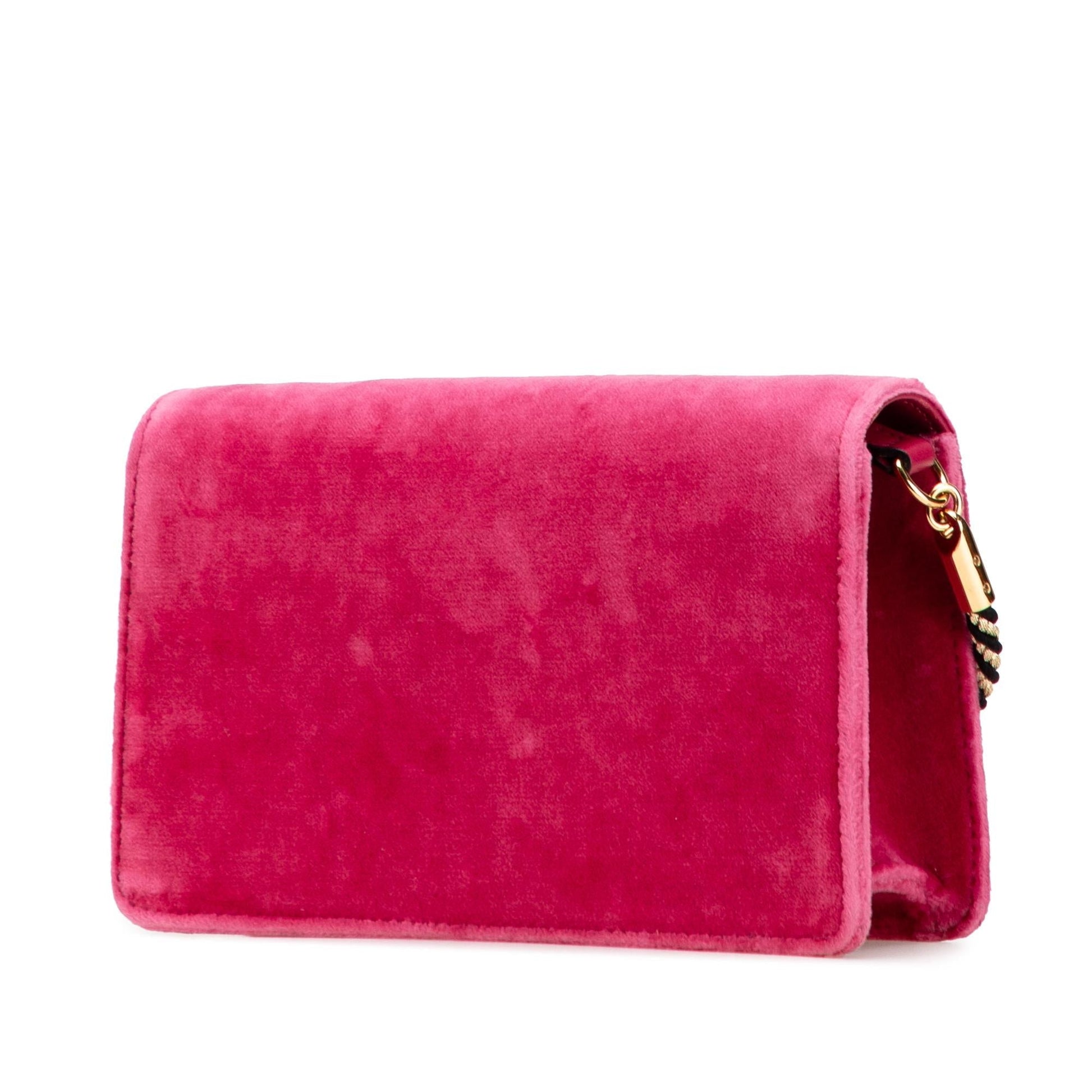 Gucci Crystal GG Velvet Broadway Crossbody Bag