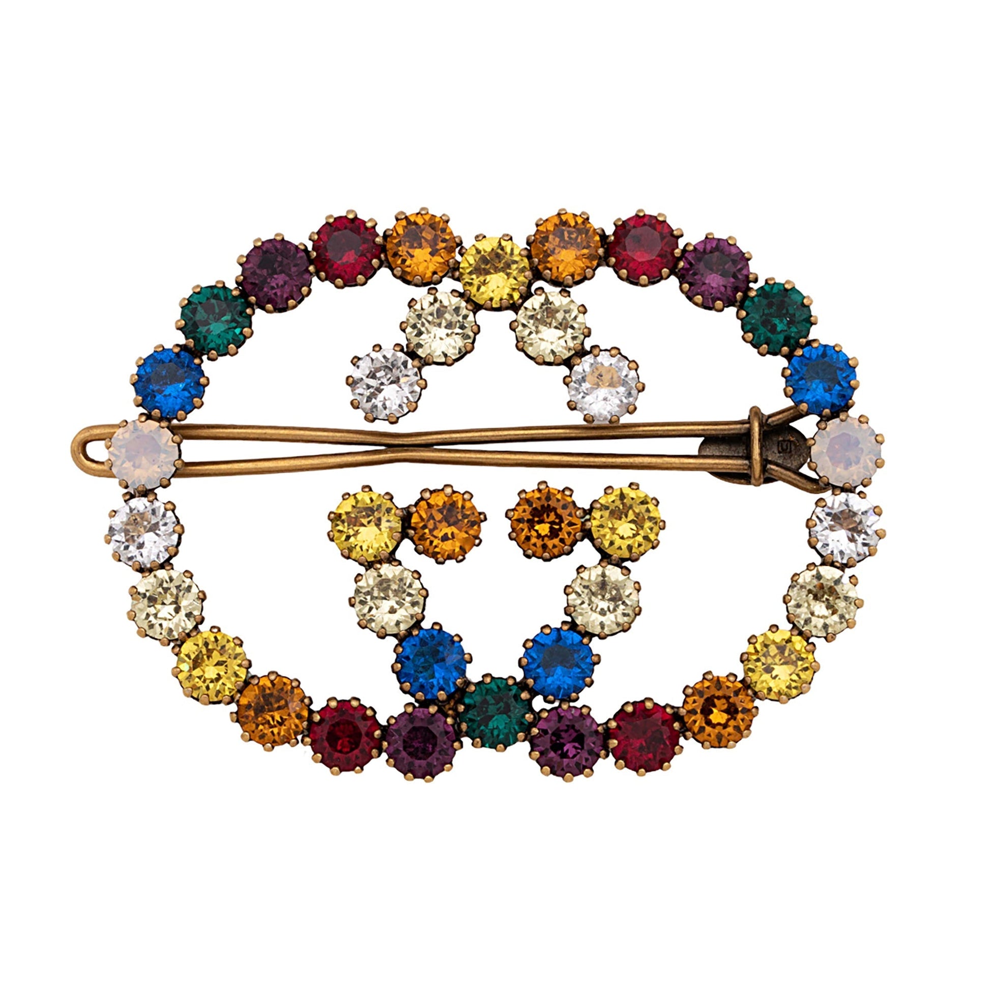Gucci Crystal Interlocking G Hair Clip Gold Handbag