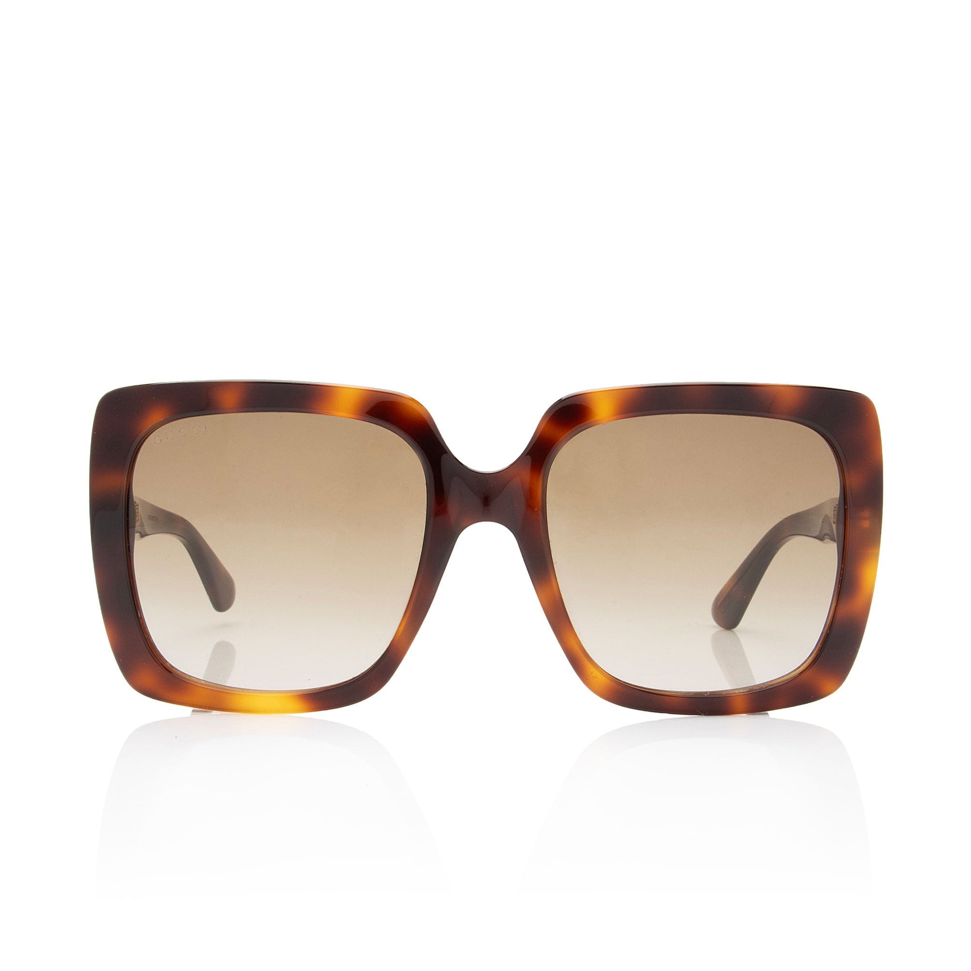 Gucci Crystal Oversized Rectangular Sunglasses SHF-Y9qe2J Brown Logo Accessory