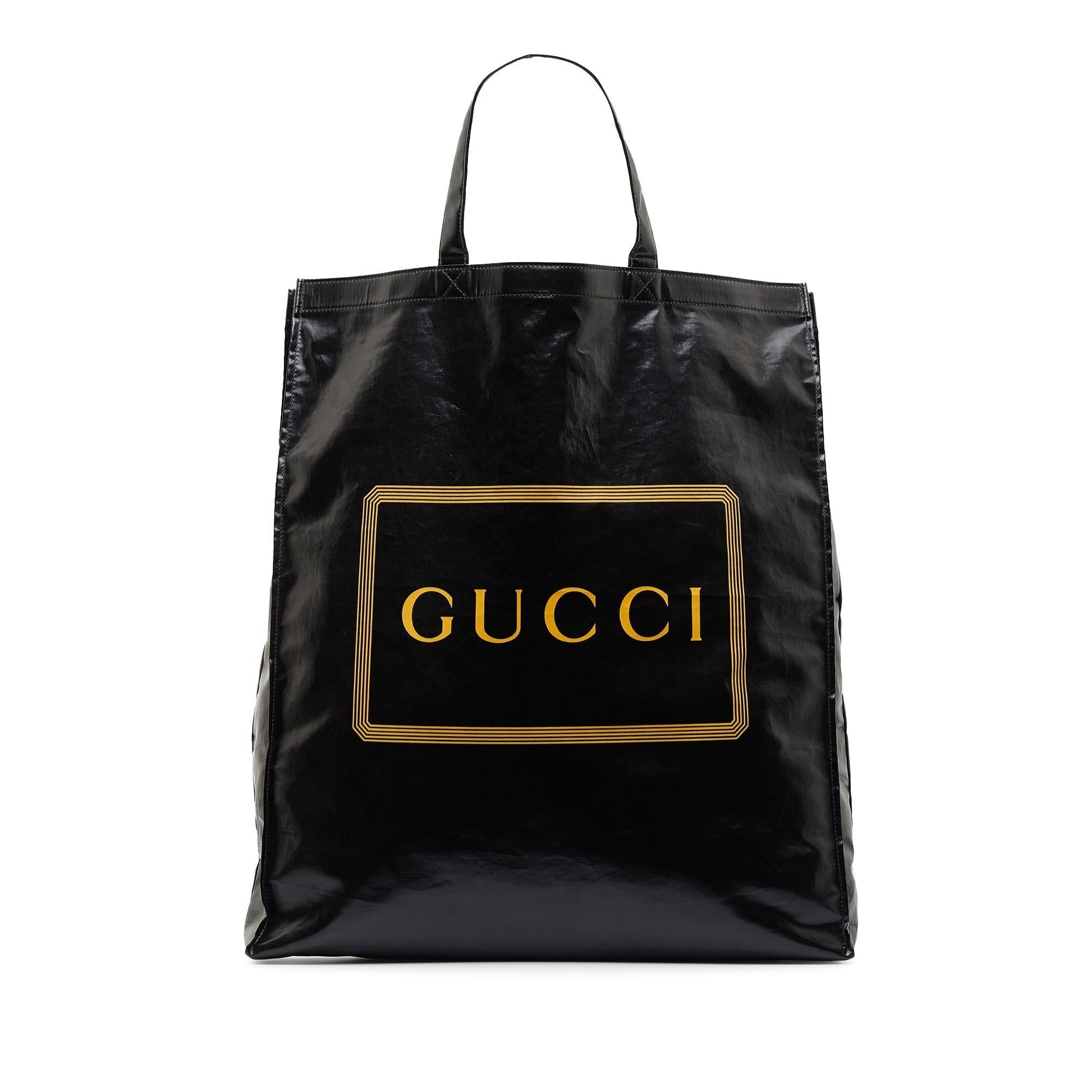 Gucci Crystal Montecarlo SHG-ZkAZjR Canvas Black Logo Tote Bag