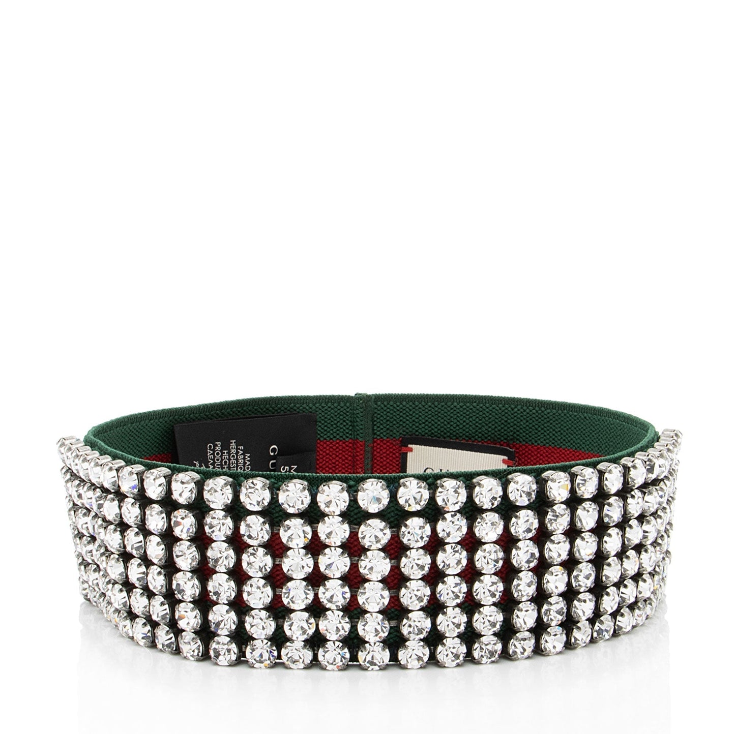 Gucci Crystal Web Headband Nylon Red Green Handbag