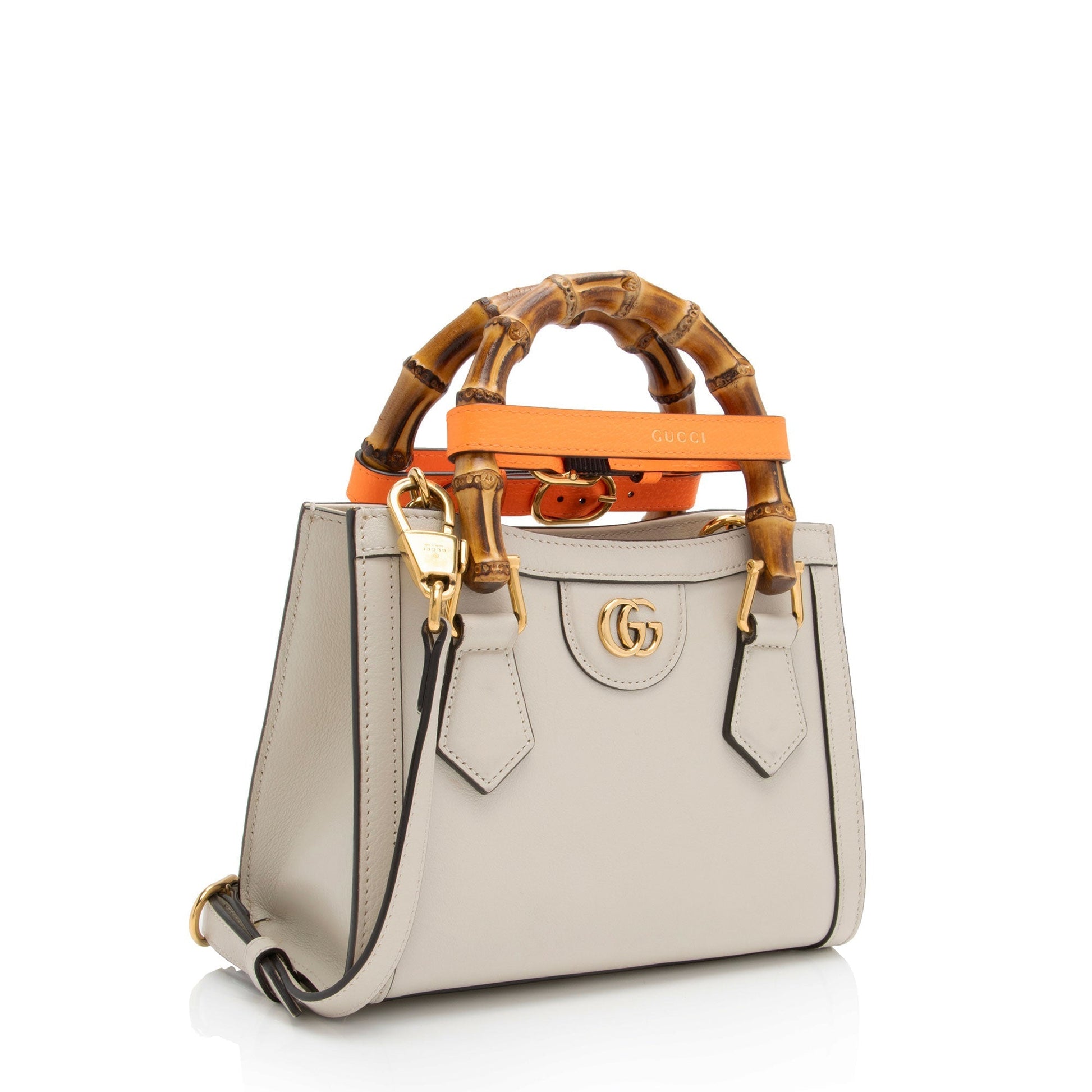 Gucci Cuir Bamboo Diana SHF-Mtoamr Leather Brown Beige Mini Crossbody Bag