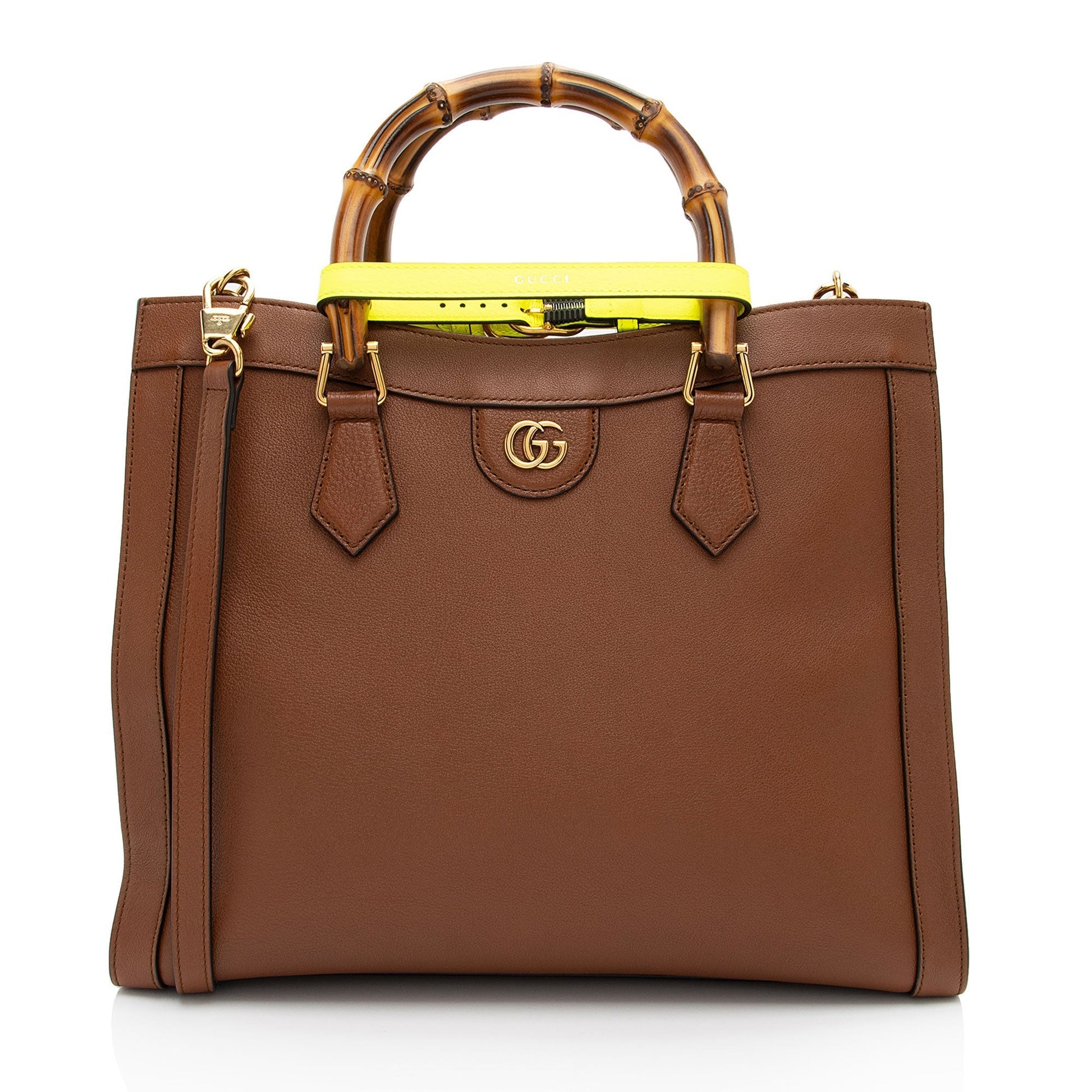 Gucci Cuir Diana Leather Brown Medium Tote Bag