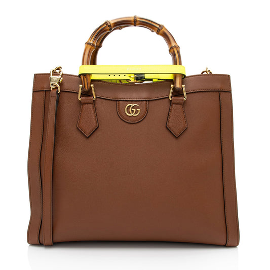 Gucci Cuir Diana Leather Brown Medium Tote Bag