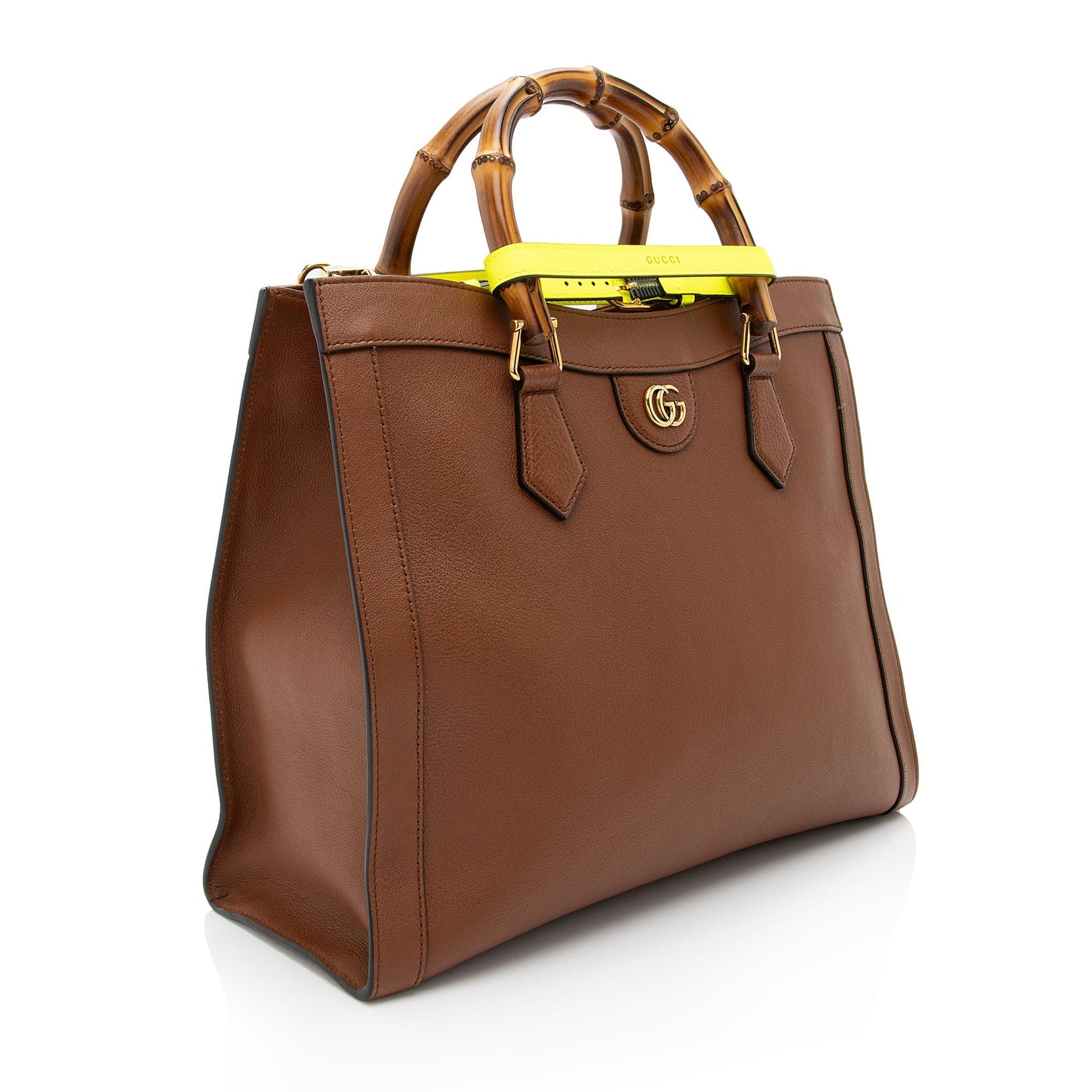 Gucci Cuir Diana Leather Brown Medium Tote Bag