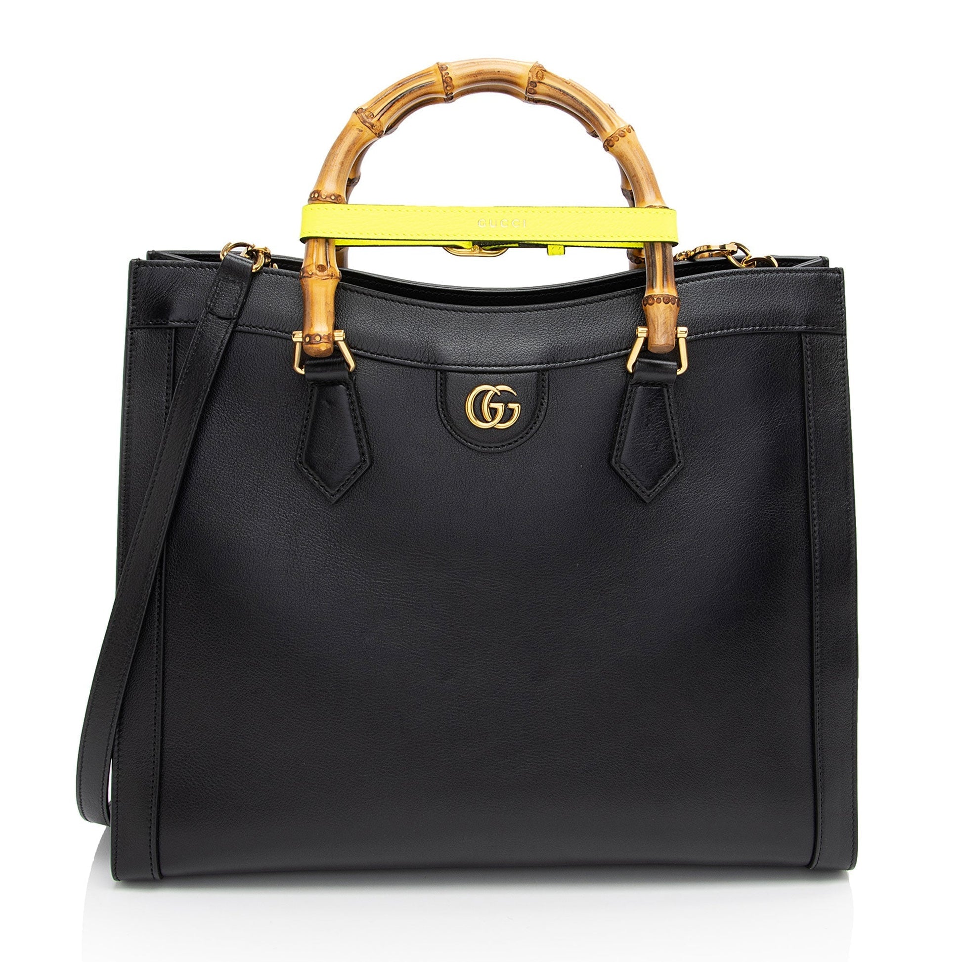 Gucci Cuir Diana SHF-1Bld5g Leather Black Medium Tote Bag