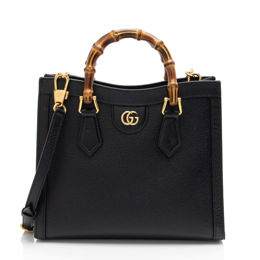 Gucci Cuir Diana Leather Black Small Tote Bag