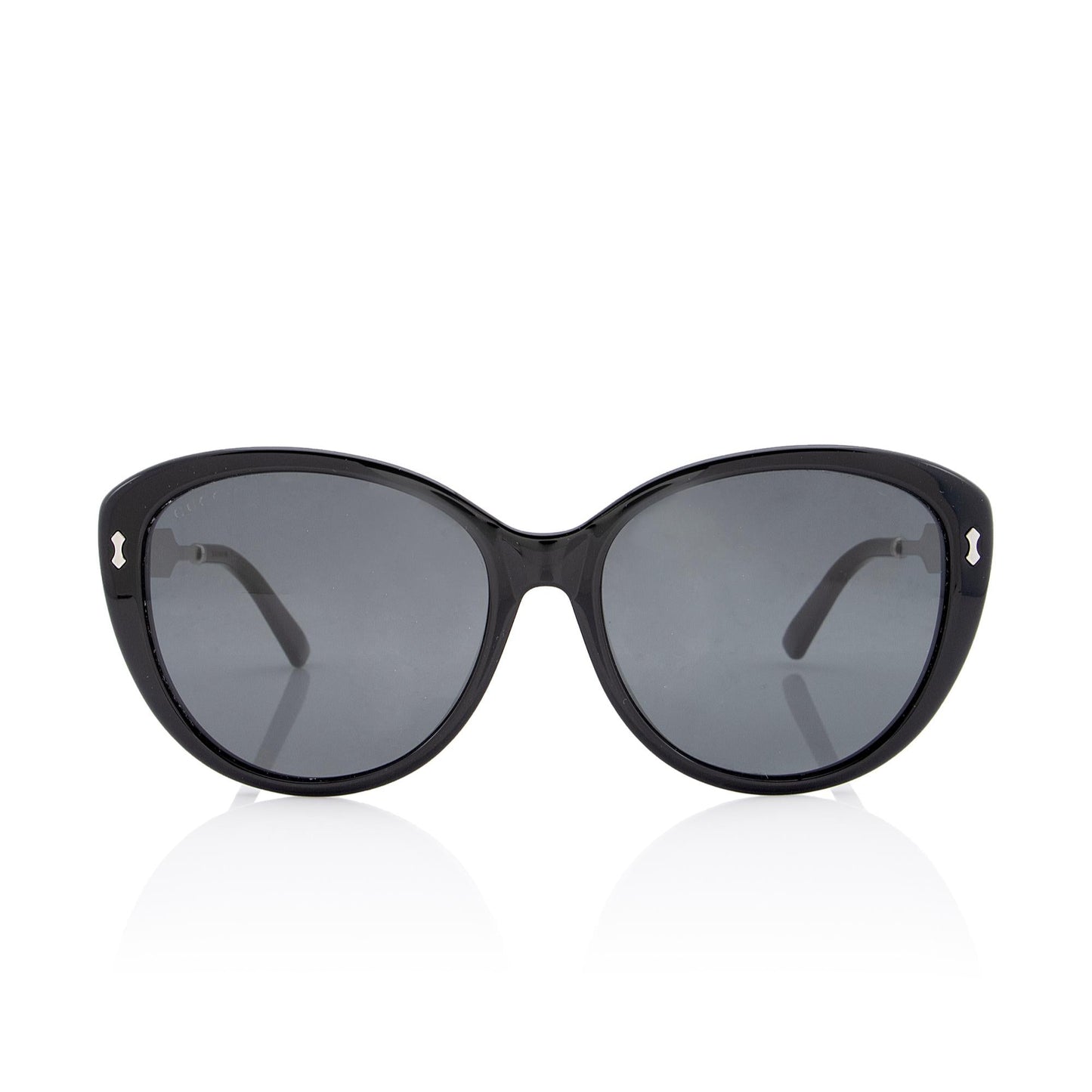 Gucci Damascato Cat Eye Sunglasses SHF-OJ1hQk Black Silver Accessory