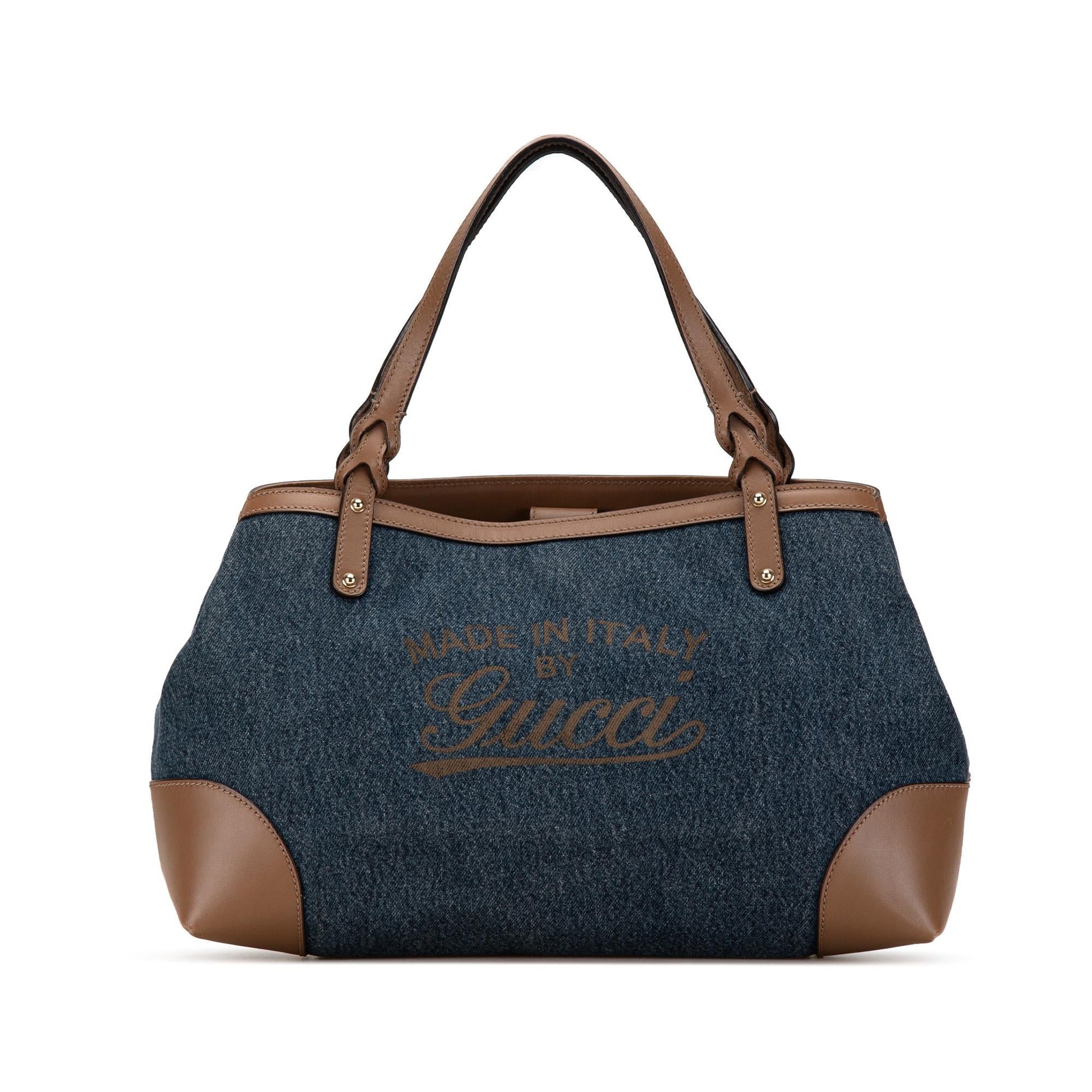 Gucci Craft SHG-SgJkQW Denim Blue Tote Bag