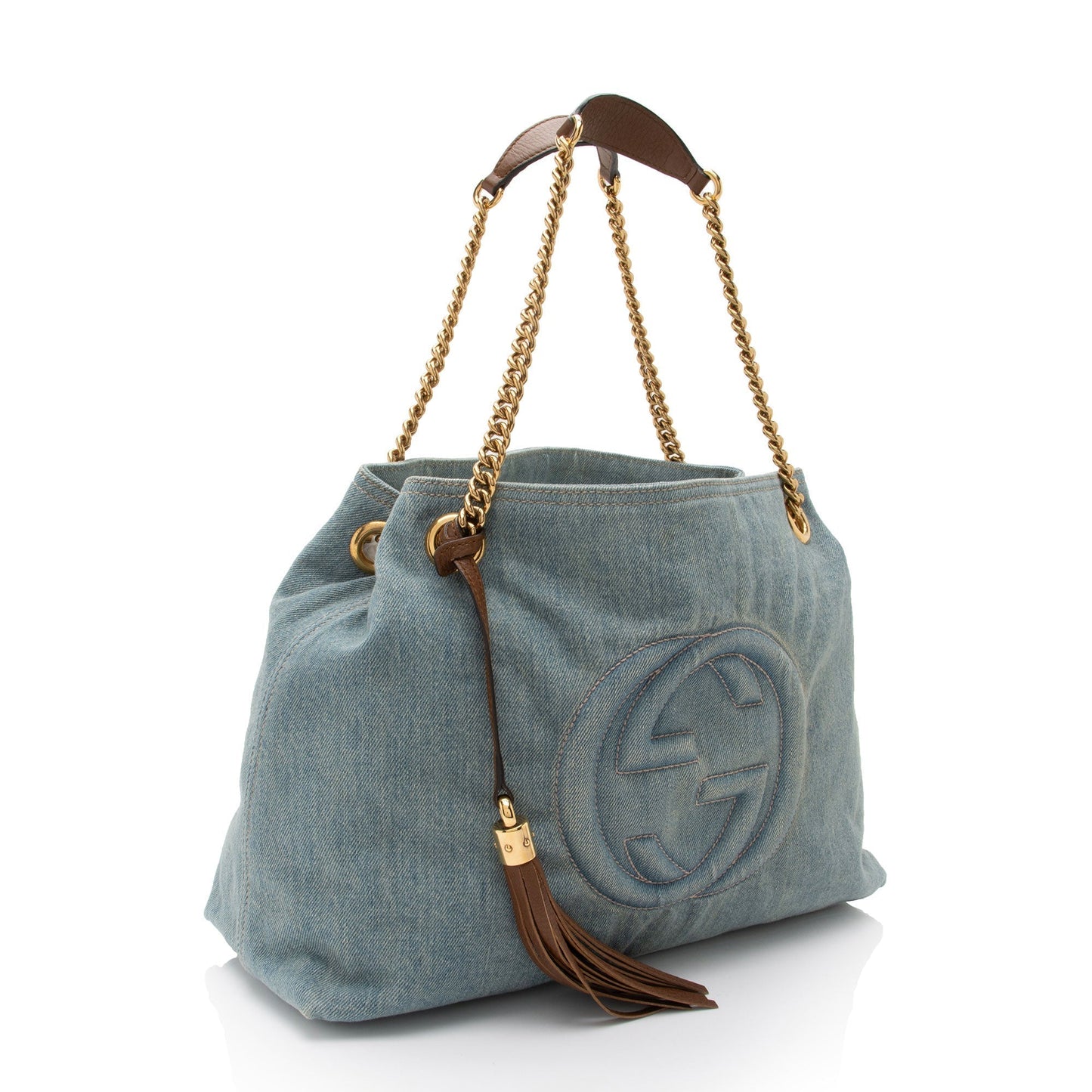 Gucci Soho SHF-gKU581 Leather Denim Blue Medium Shoulder Bag