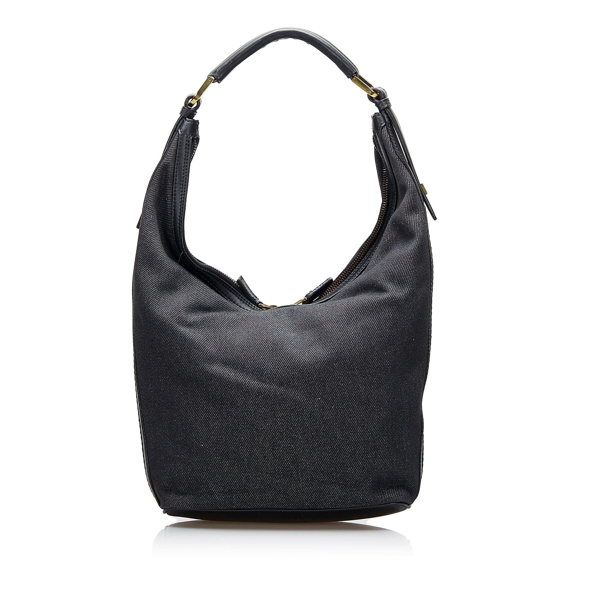 Gucci Web SHG-wuzFkd Denim Calf Grey Shoulder Bag
