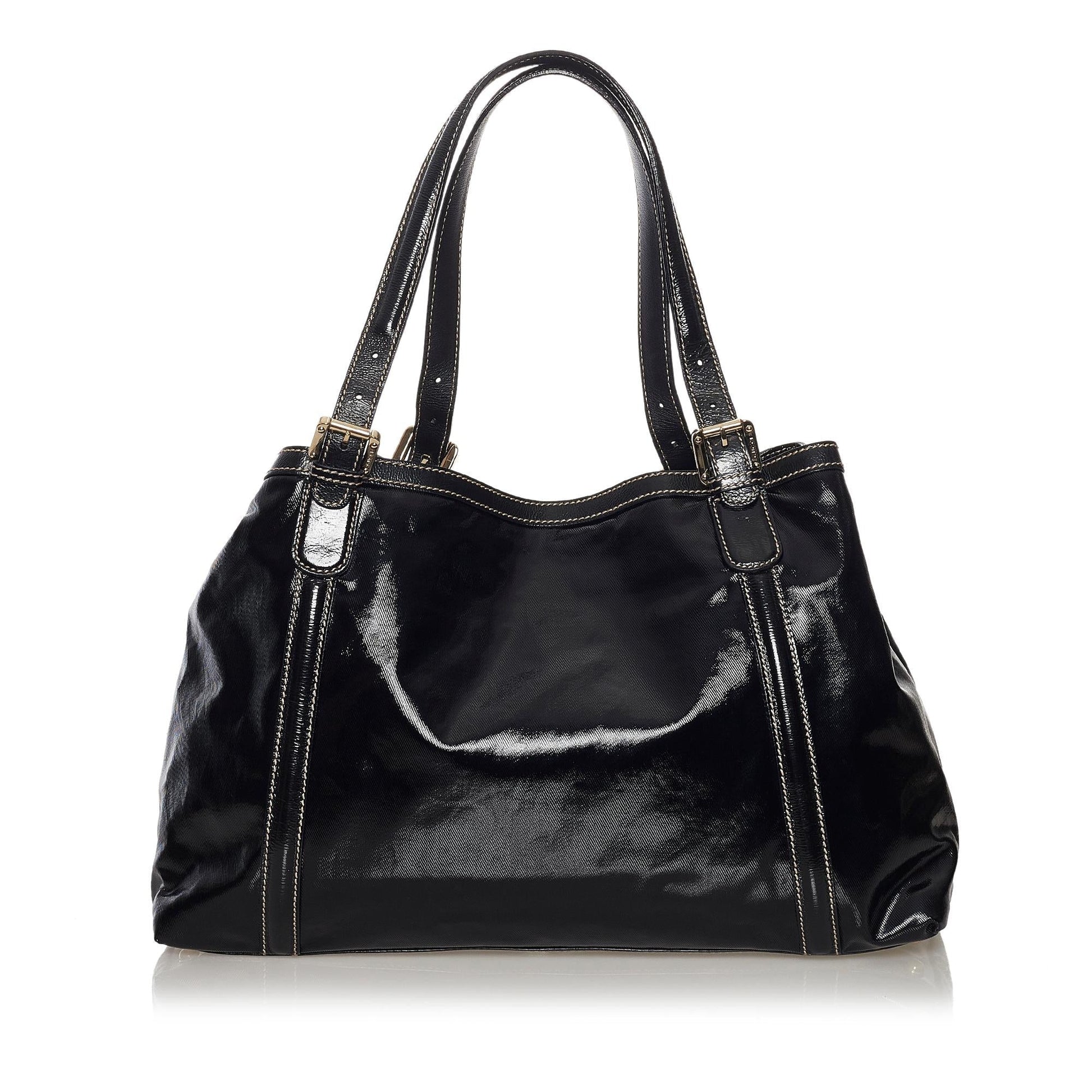 Gucci Dialux Britt SHG Leather Patent Black Tote Bag
