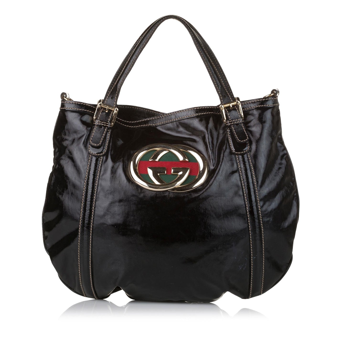 Gucci Dialux Britt SHG Canvas Black Satchel Bag