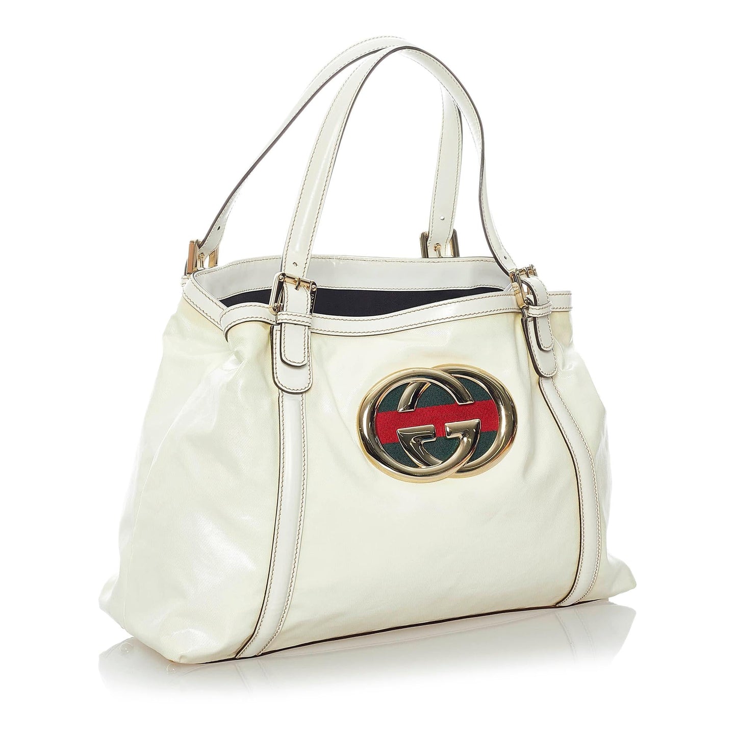 Gucci Dialux Britt SHG Calf White Tote Bag Bag Shg